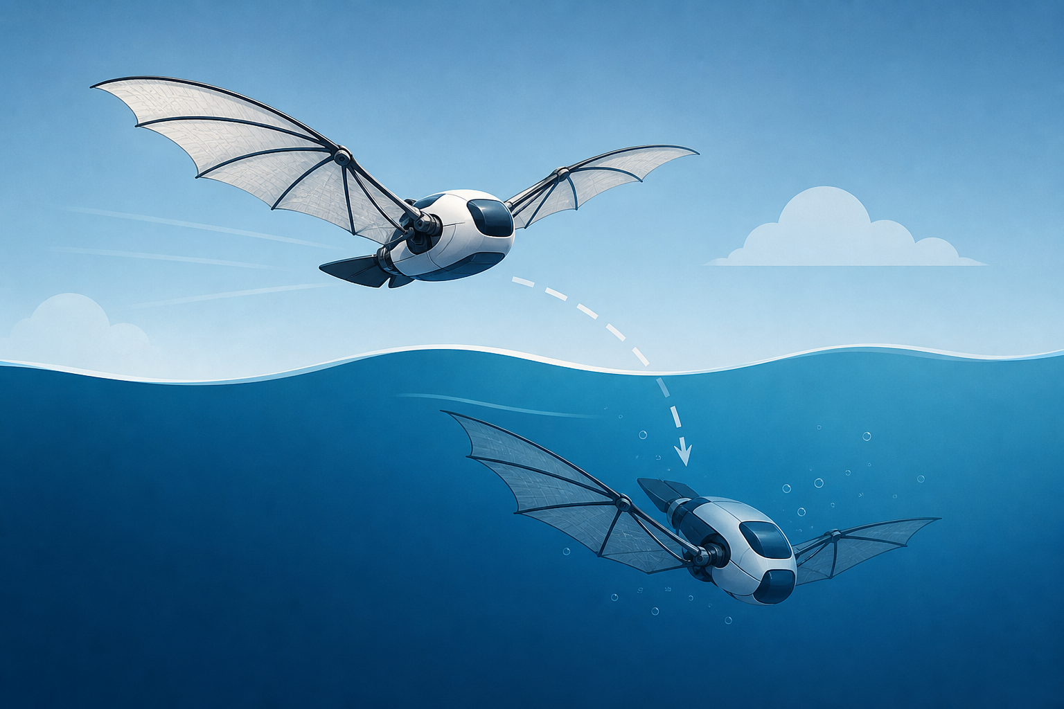 This MIT robot flies through the air then dives underwater using the same wings