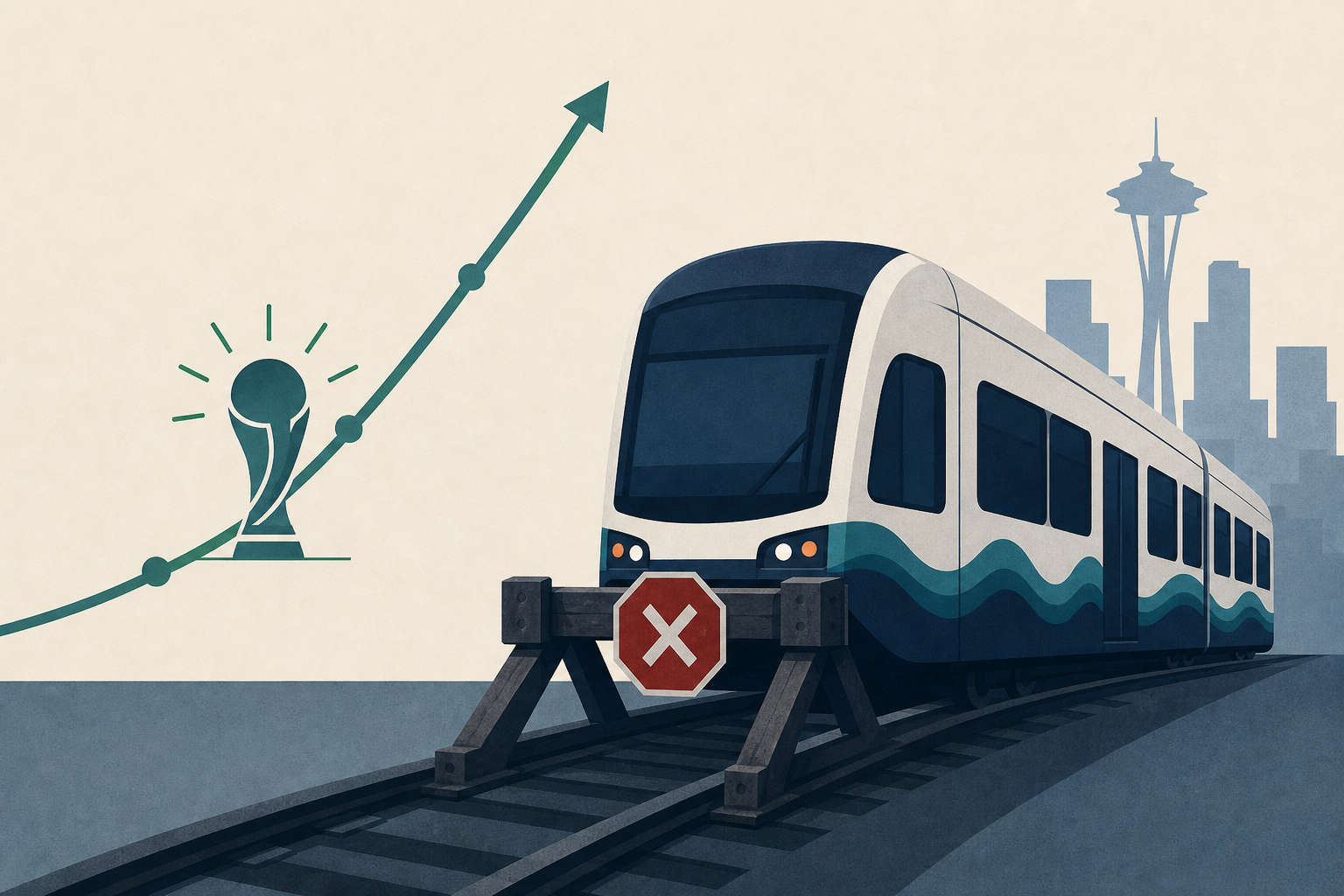 After performing perfectly through the World Cup, Seattle light rail comes to a grinding halt