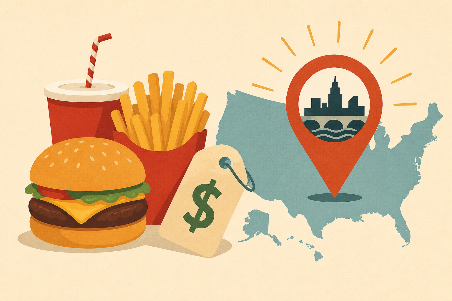 America's cheapest city to grab a cheeseburger, fries and soda revealed-and it might surprise you