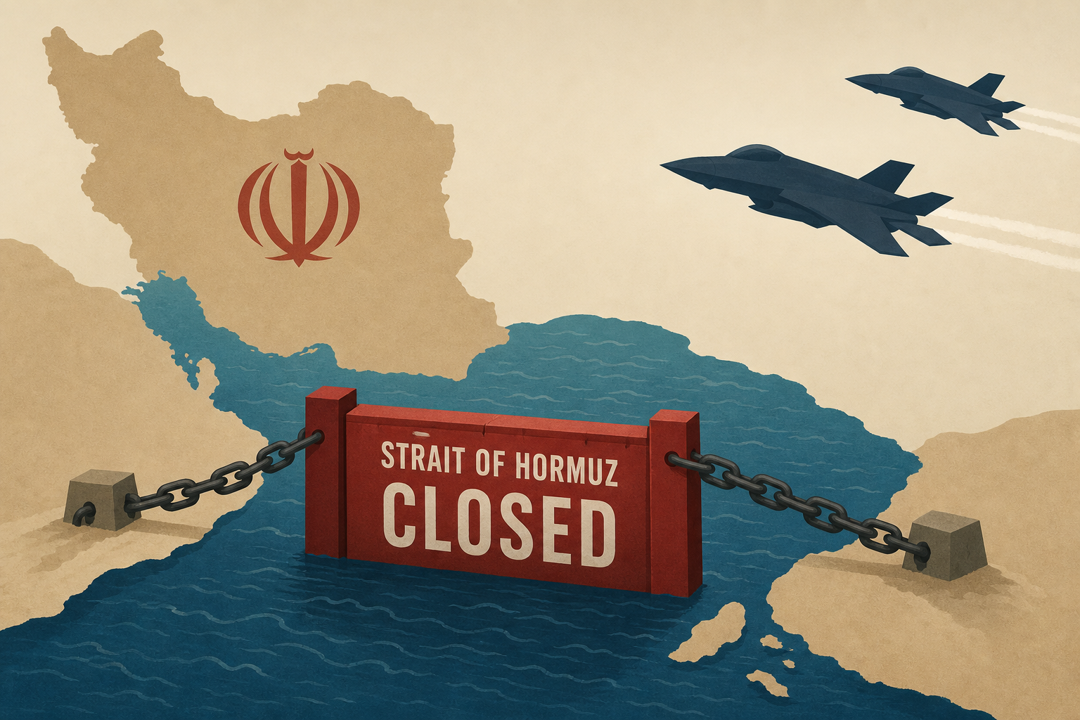 Iran closes Strait of Hormuz, US launches fresh strikes