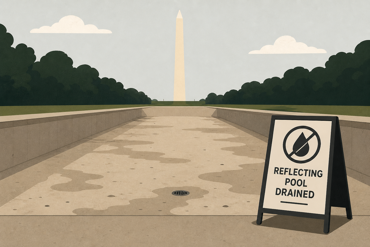 Reflecting Pool drained again frustrating visitors, Trump administration