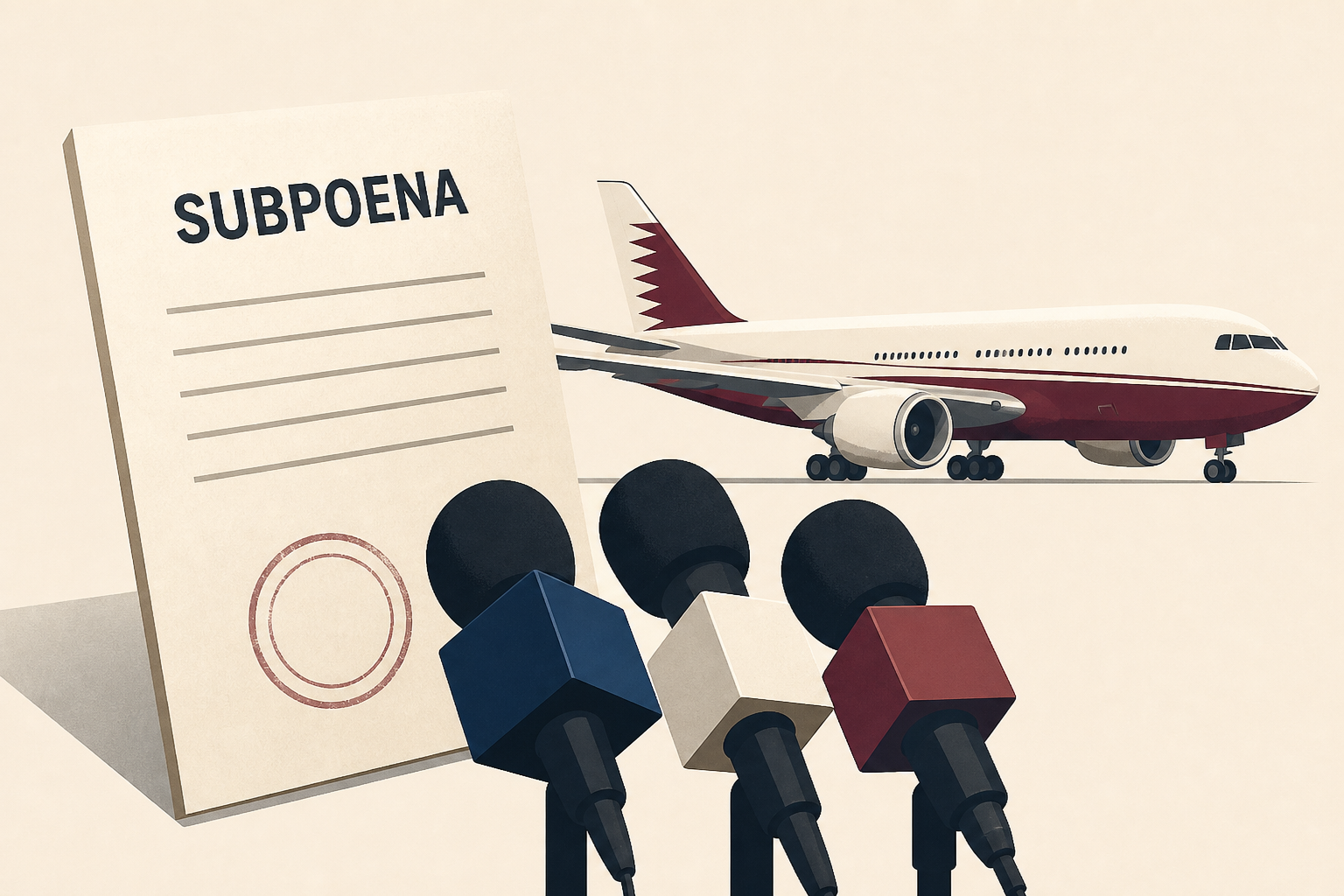 4 Reporters Subpoenaed After Asking About President Trump's Qatari Air Force One's Defenses