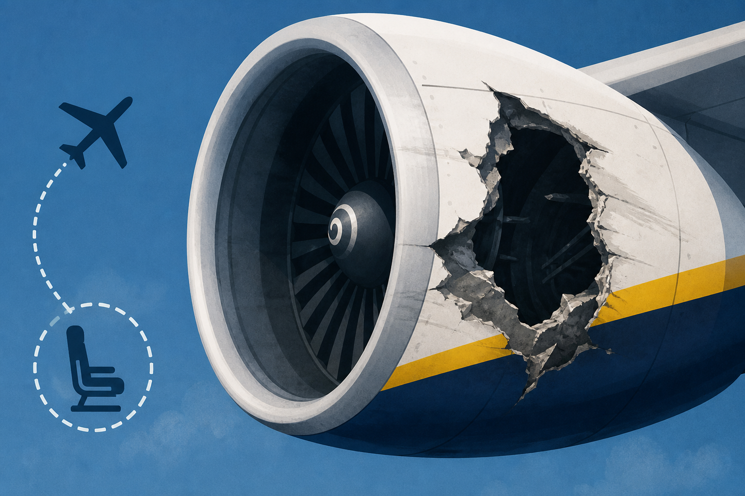 New footage shows damaged engine Ryanair flight passenger was nearly sucked out