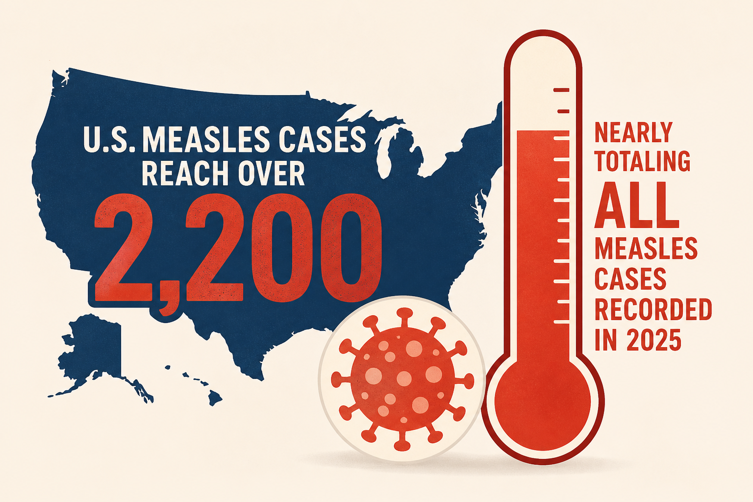 U.S. Measles Cases Reach Over 2,200-Nearly Totaling All Measles Cases Recorded In 2025