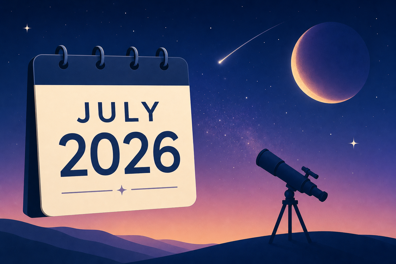 Astronomical events for July 2026