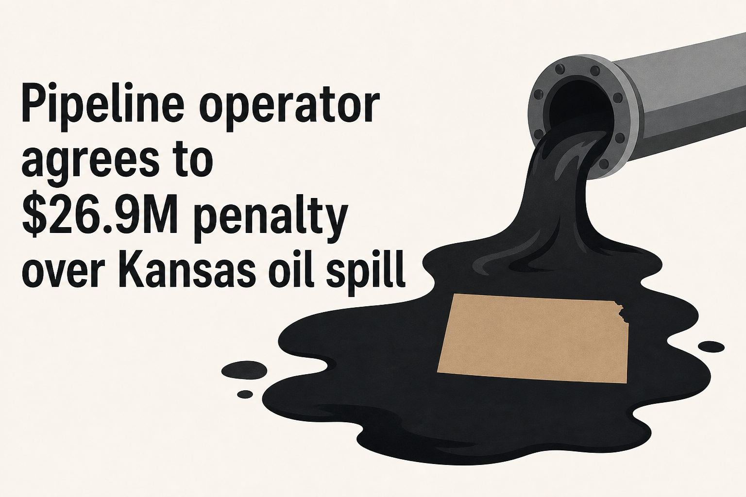 Pipeline operator agrees to $26.9M penalty over Kansas oil spill