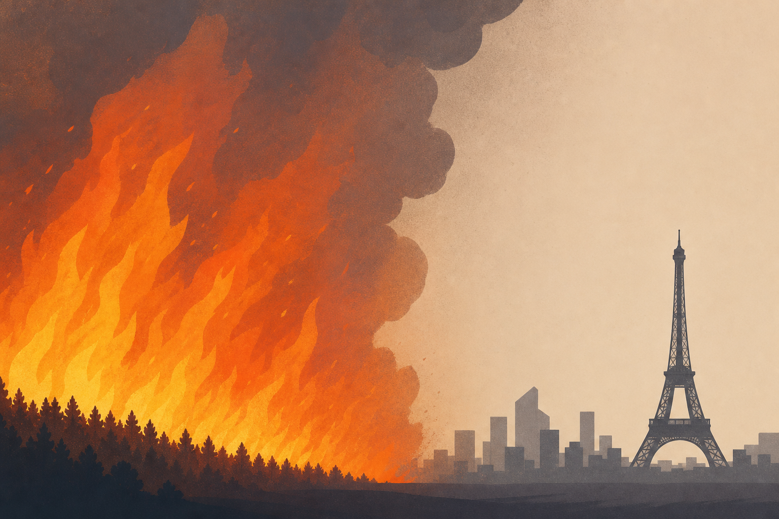 Wildfire of "exceptional scale" burning near Paris