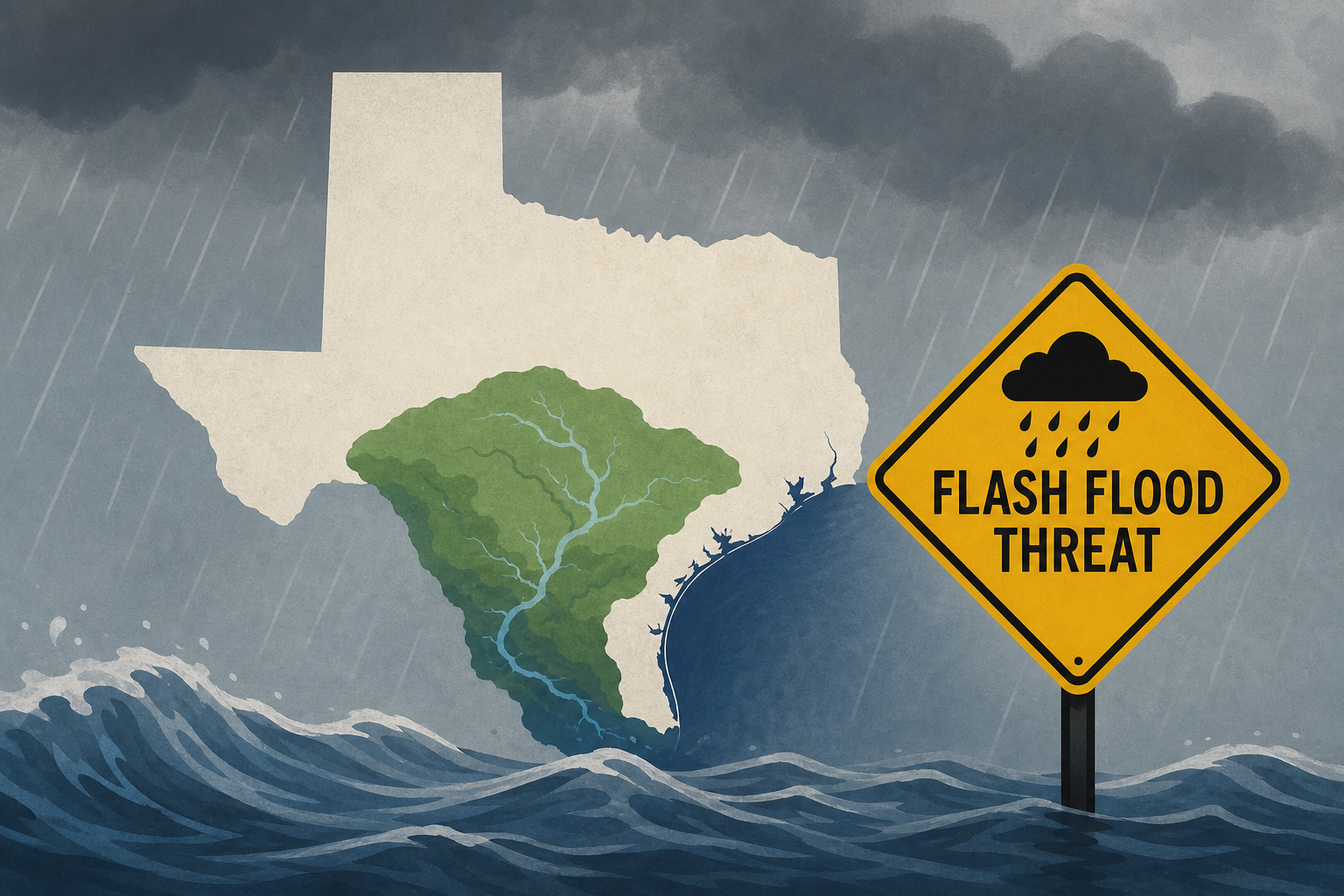 Dangerous flash flood threat targets Texas, Hill Country and Gulf Coast this week