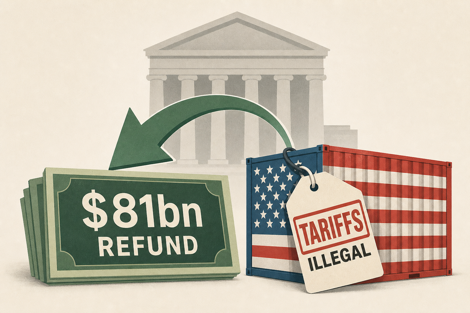 US refunds $81bn in Trump tariffs after supreme court ruled them illegal