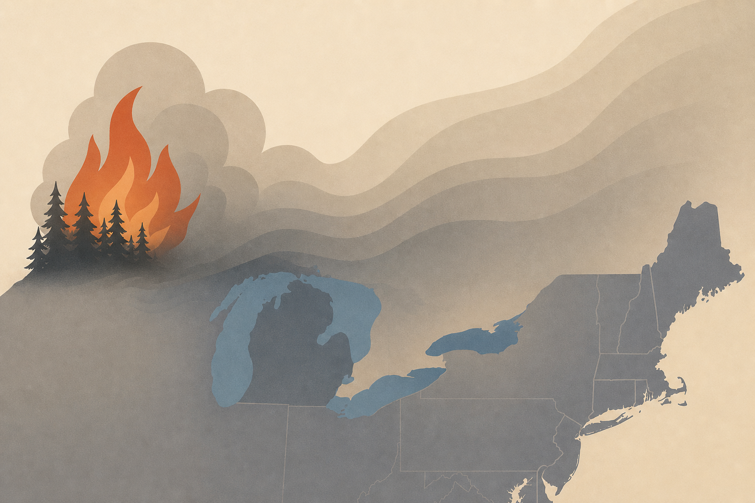 Canadian wildfire smoke to spread haze, dangerous air quality across Great Lakes, Northeast