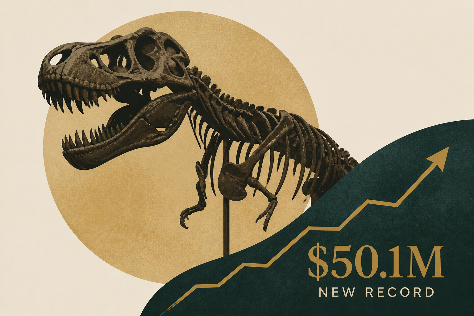 T rex fossil ‘Gus’ sells for $50.1m at New York auction, setting new record
