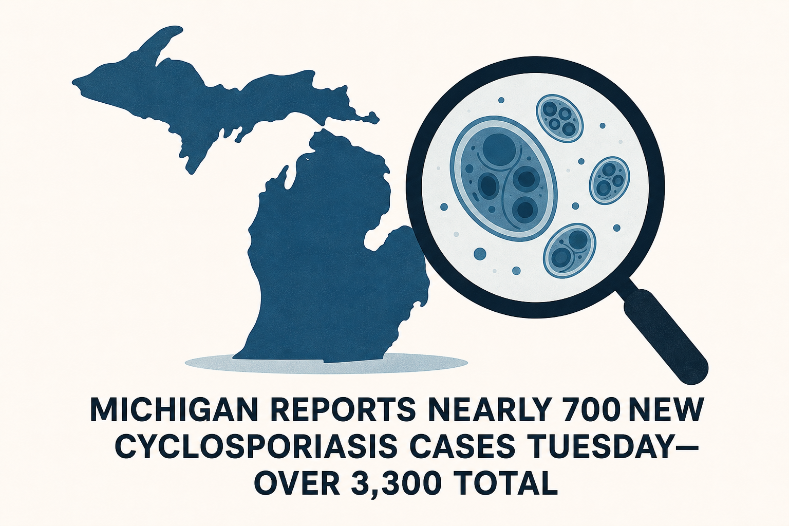Michigan Reports Nearly 700 New Cyclosporiasis Cases Tuesday-Over 3,300 Total