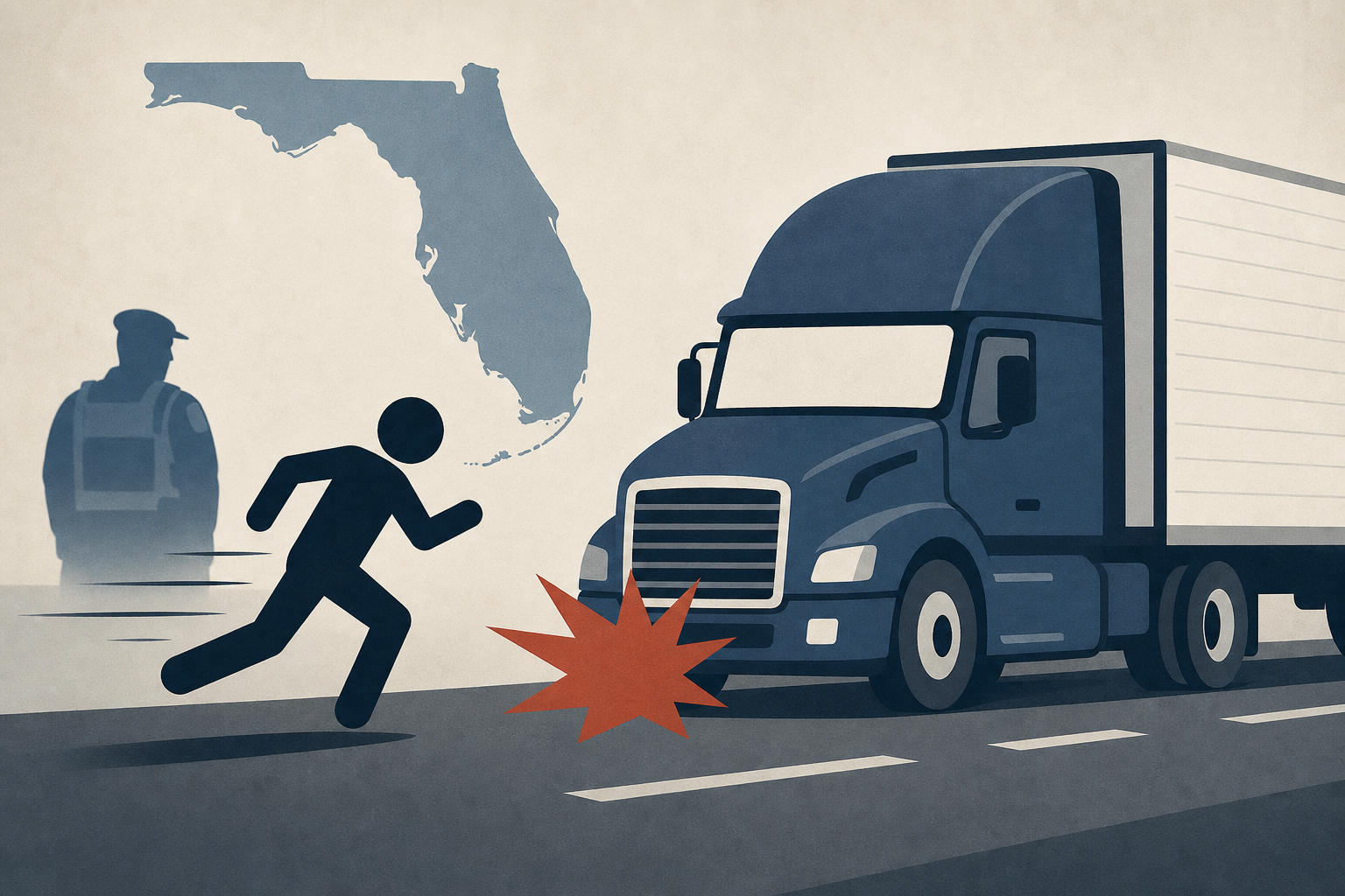 Man killed by semi after fleeing from immigration officials in Florida
