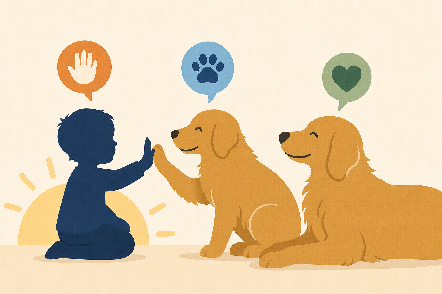 Toddler's Morning Ritual With Golden Retrievers Involves Different Greetings