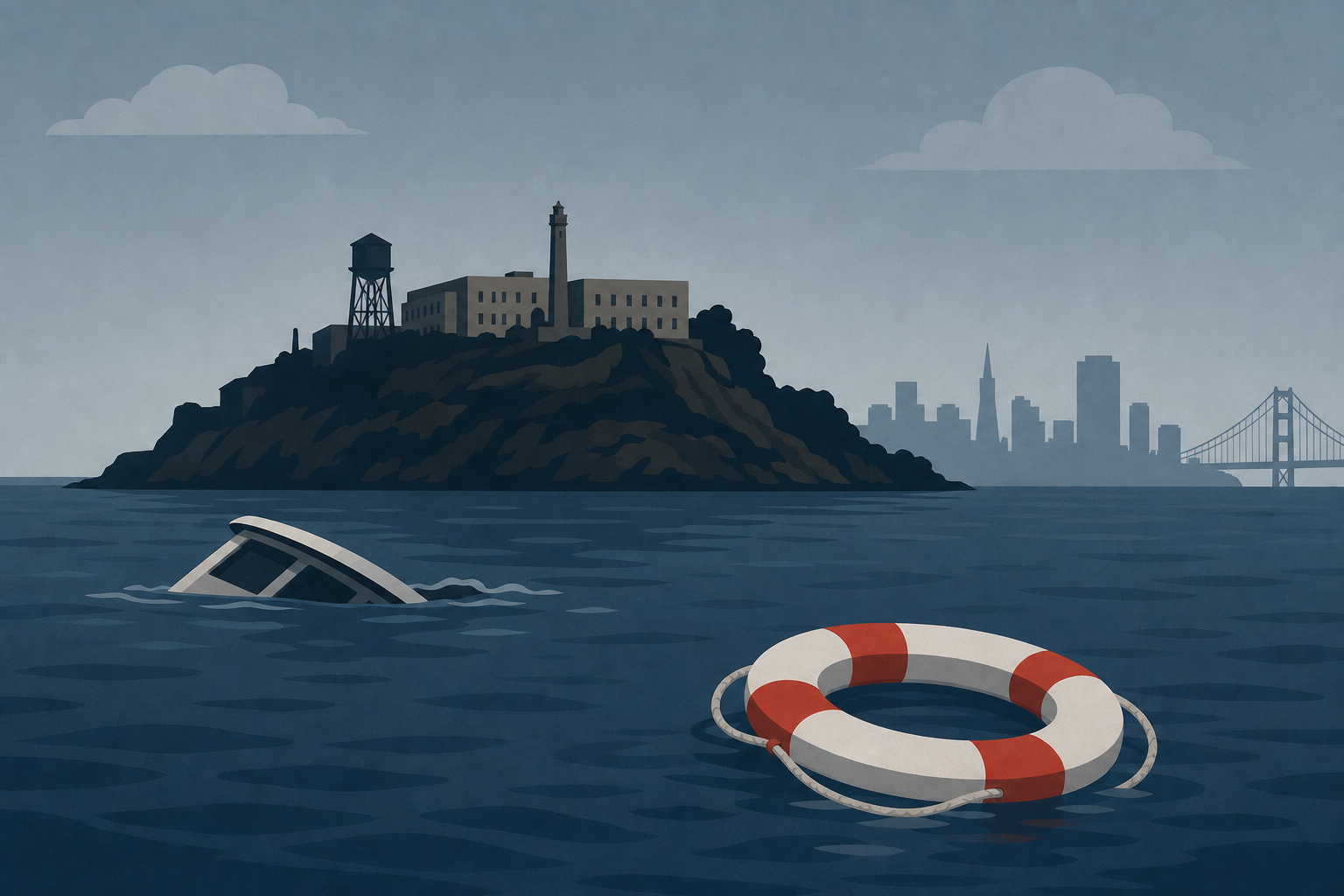 1 dead, 3 missing after boat sinks near Alcatraz Island in San Francisco Bay, officials say