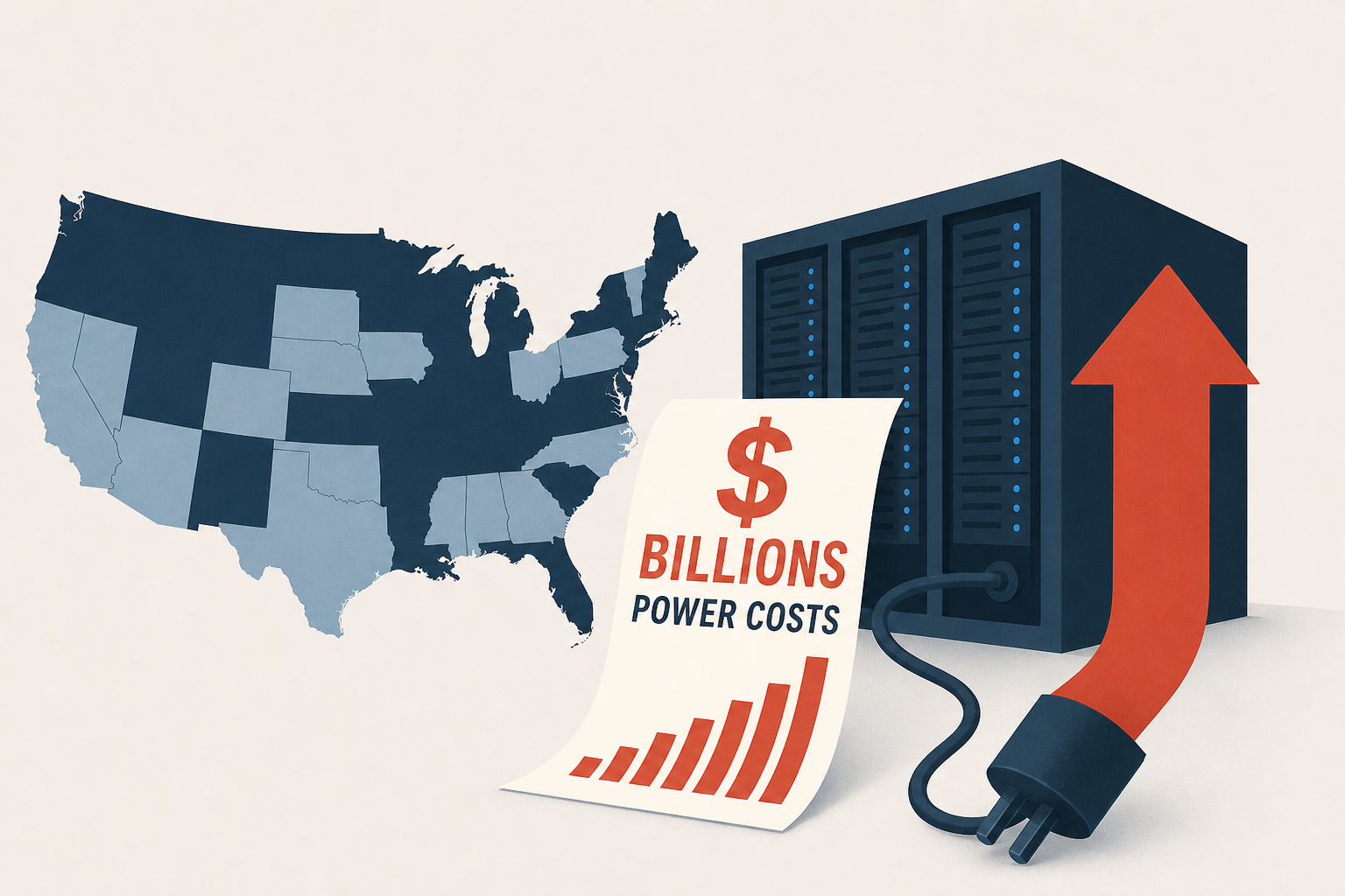 Data Centers to Add Billions in Power Costs in 13 States