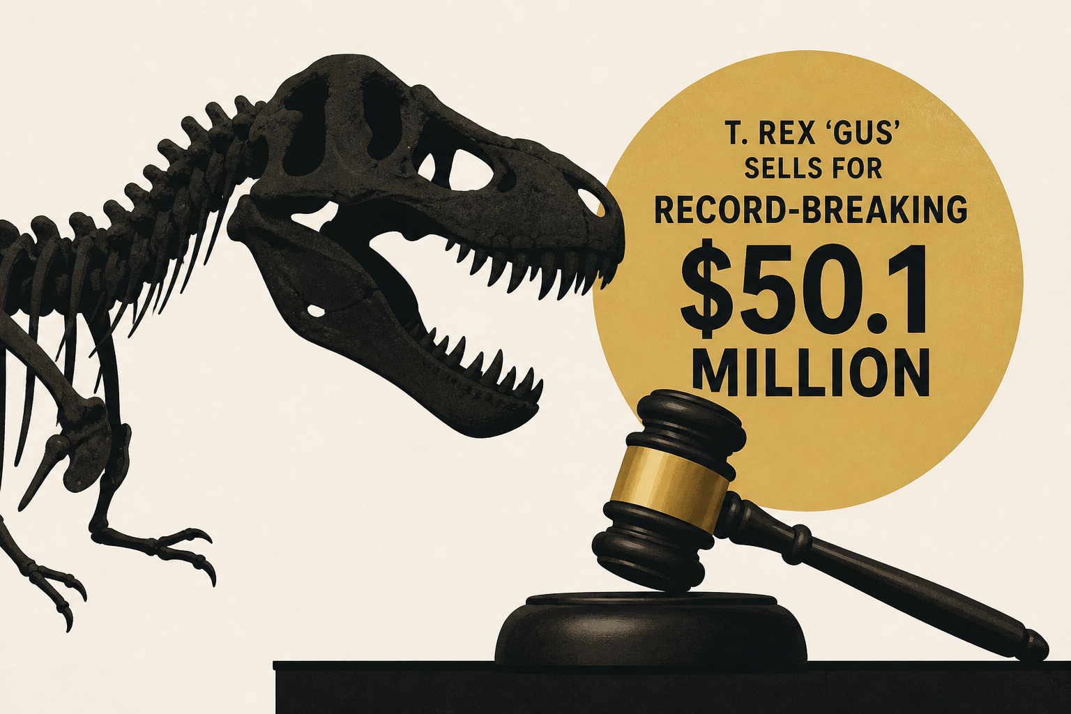 T. rex 'Gus' sells for record-breaking $50.1 million