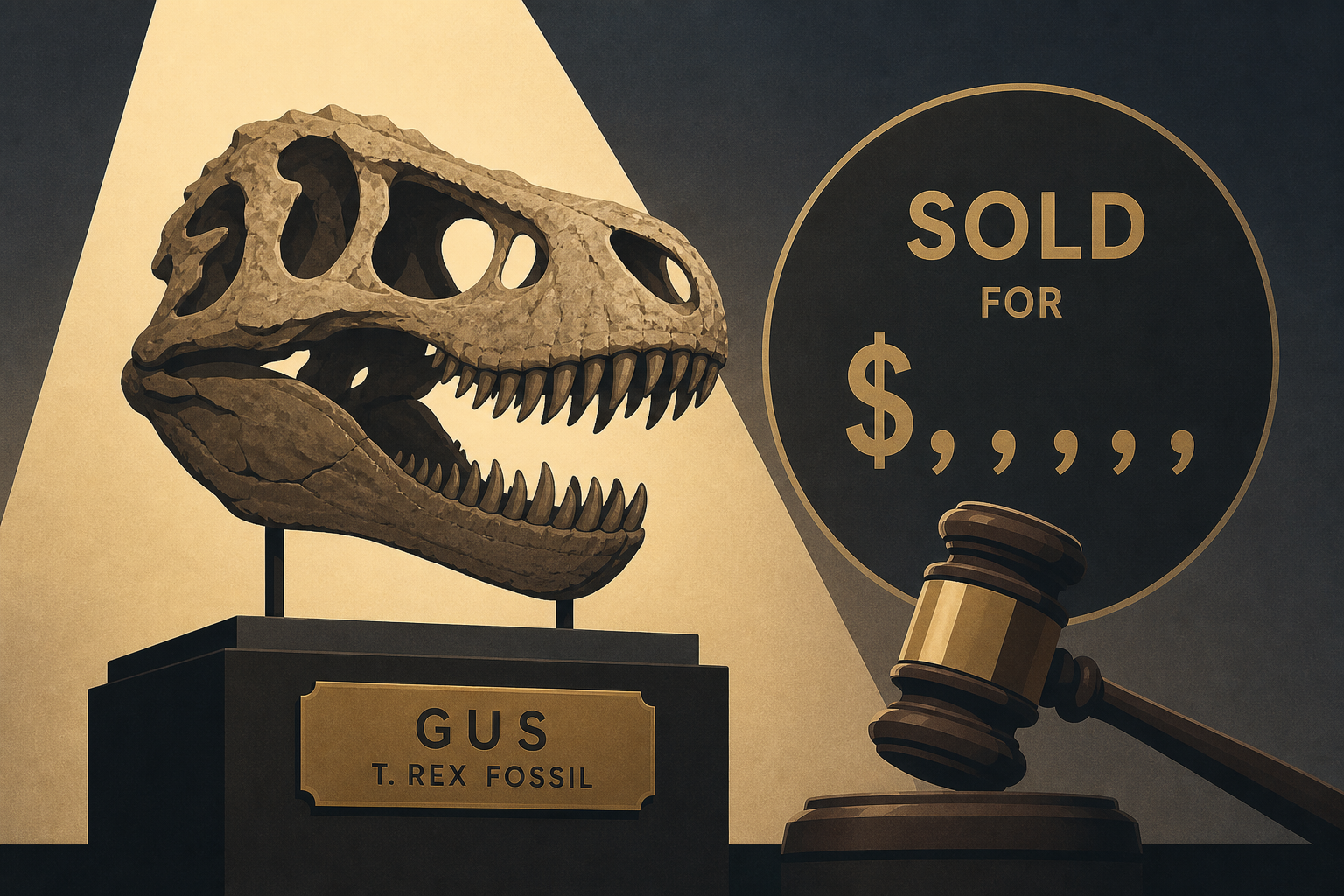 T. rex fossil 'Gus' sells for millions at NYC auction