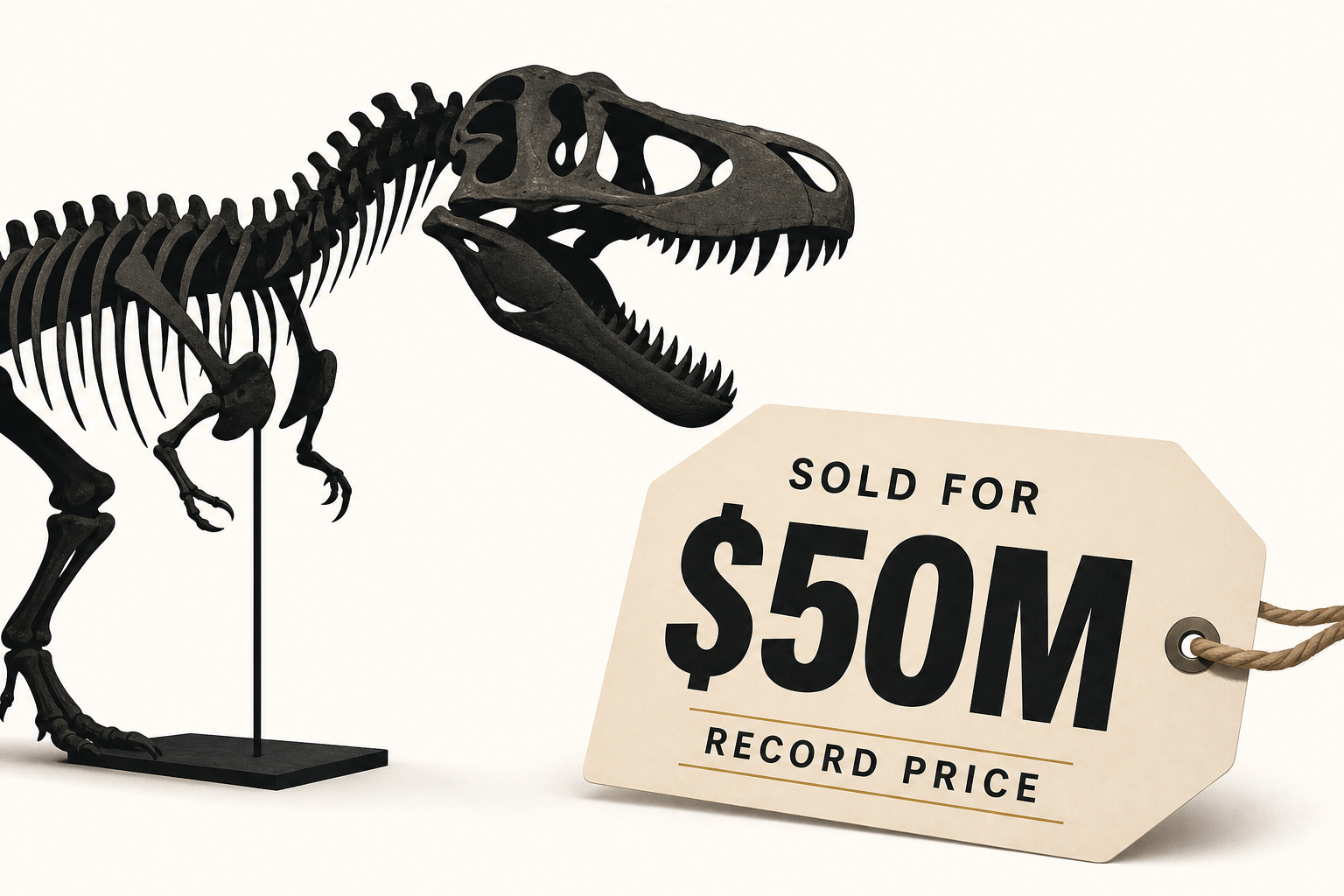 T. rex skeleton Gus sells for a record $50M at Sotheby's auction