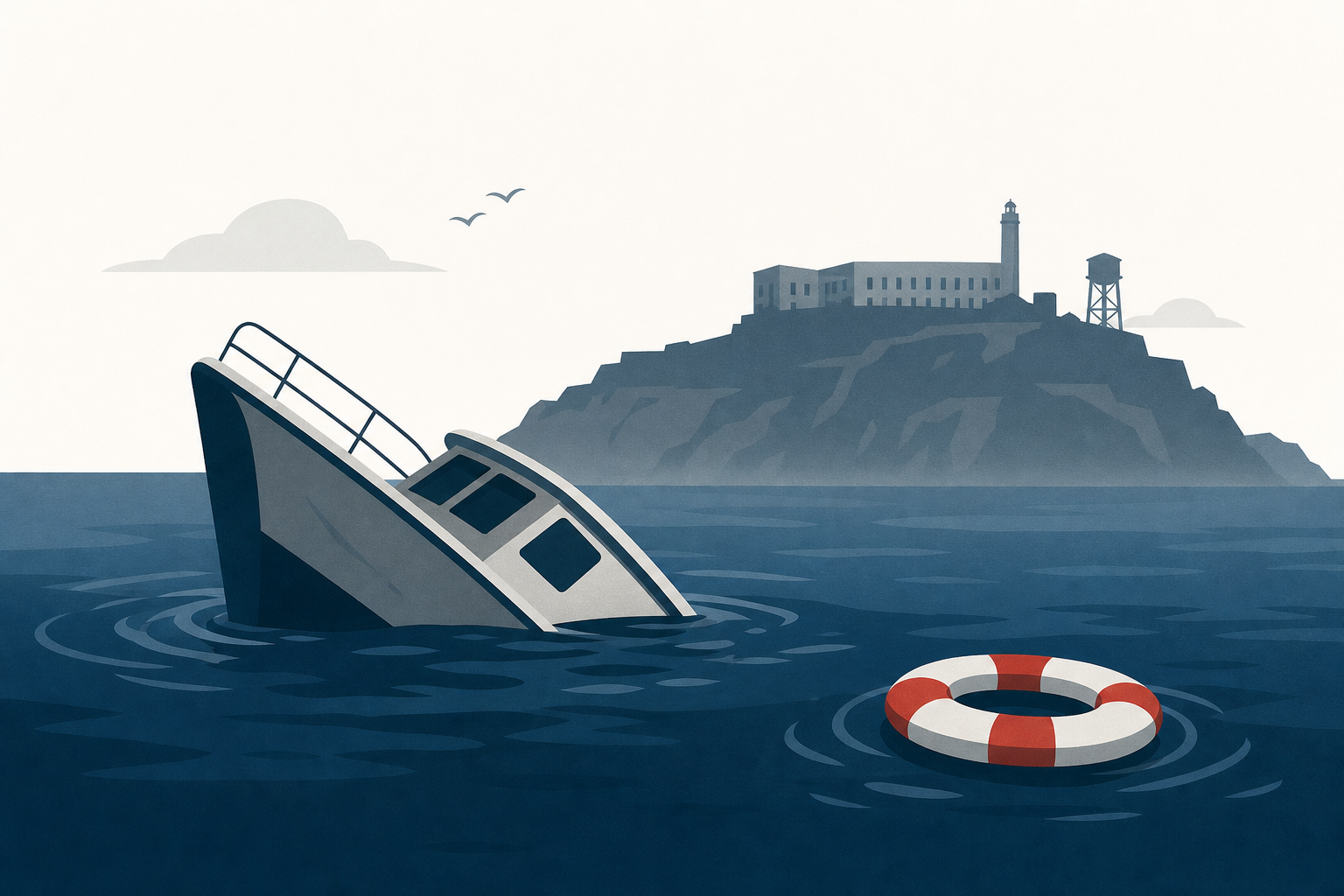 Alcatraz boat sinking leaves 1 dead, 3 missing in San Francisco Bay