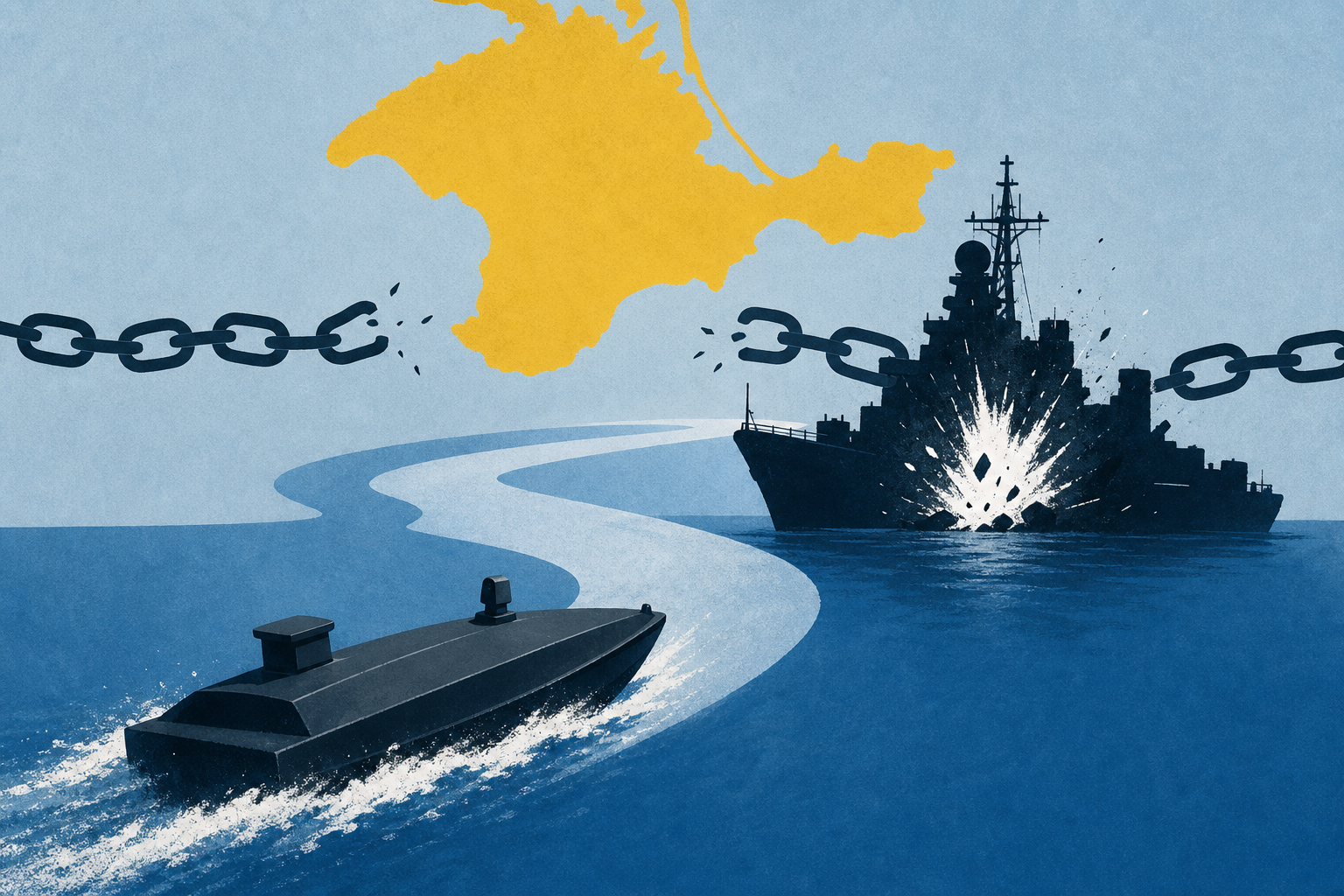 Ukraine Pounds Russian Ships in Its Campaign to Cut Off Crimea