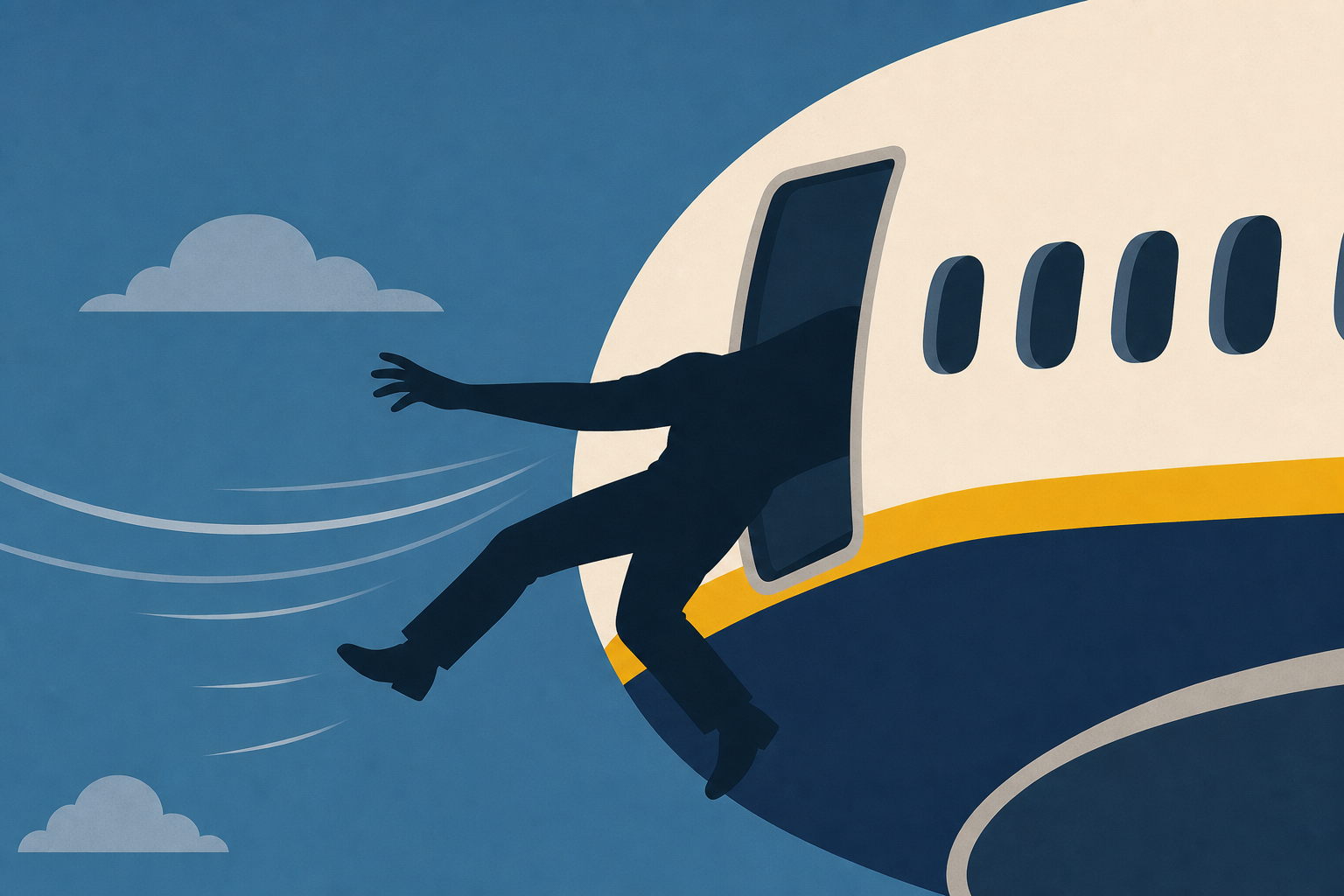 She says her husband was sucked halfway out of a Ryanair plane