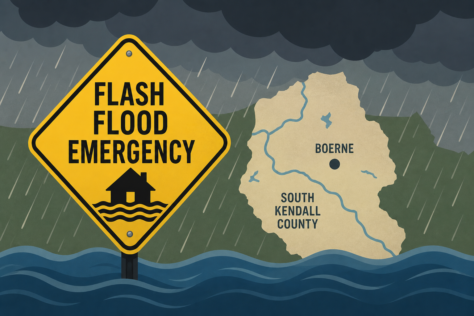 Flash Flood Emergency now in effect for Boerne, south Kendall County, NWS says