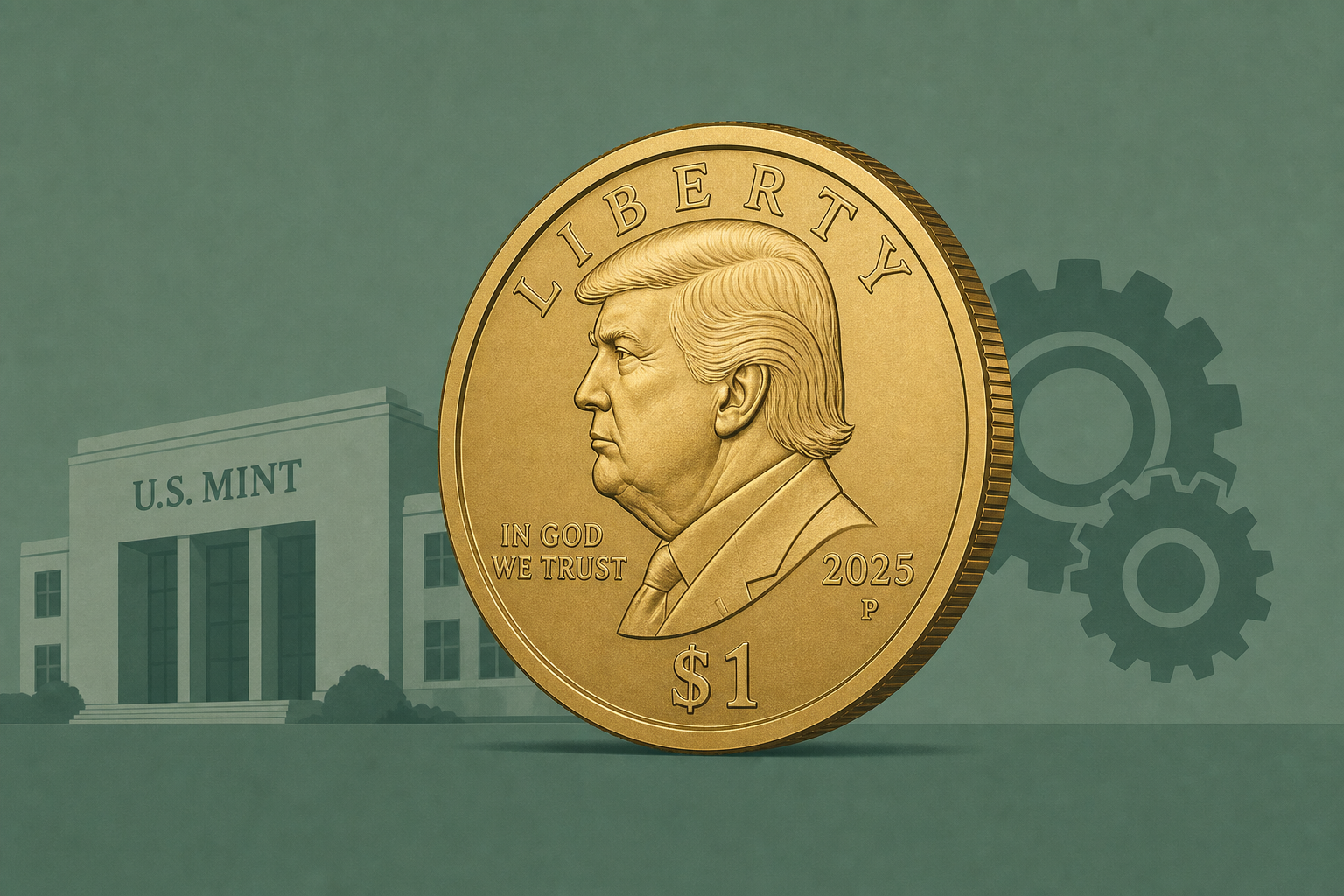 US Mint begins producing $1 coin with Trump's face on it