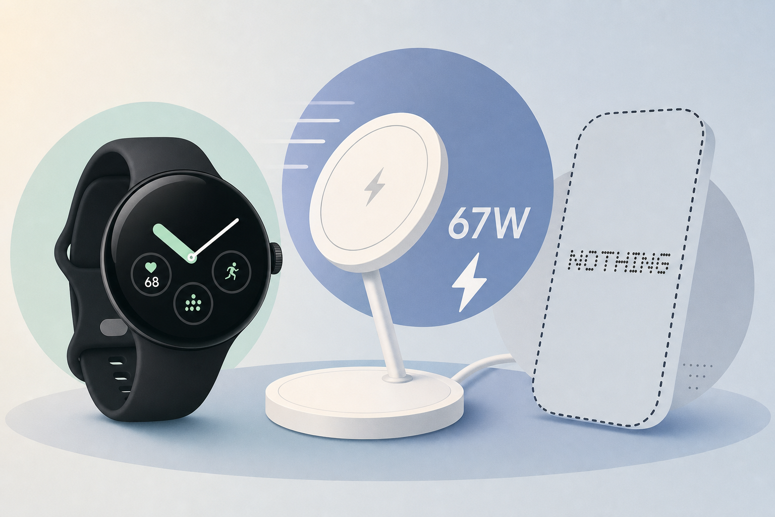 Pixel Watch 4, Google 67W Flex Charger, Nothing, more