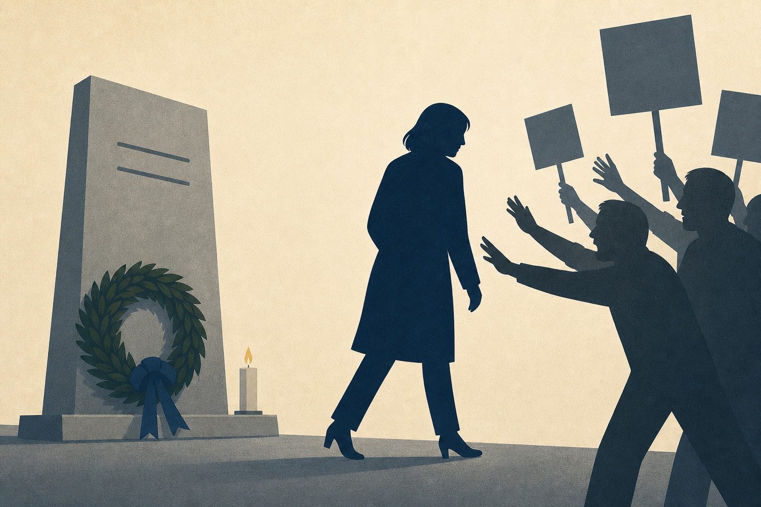 Governor Mills chased away by protesters at memorial