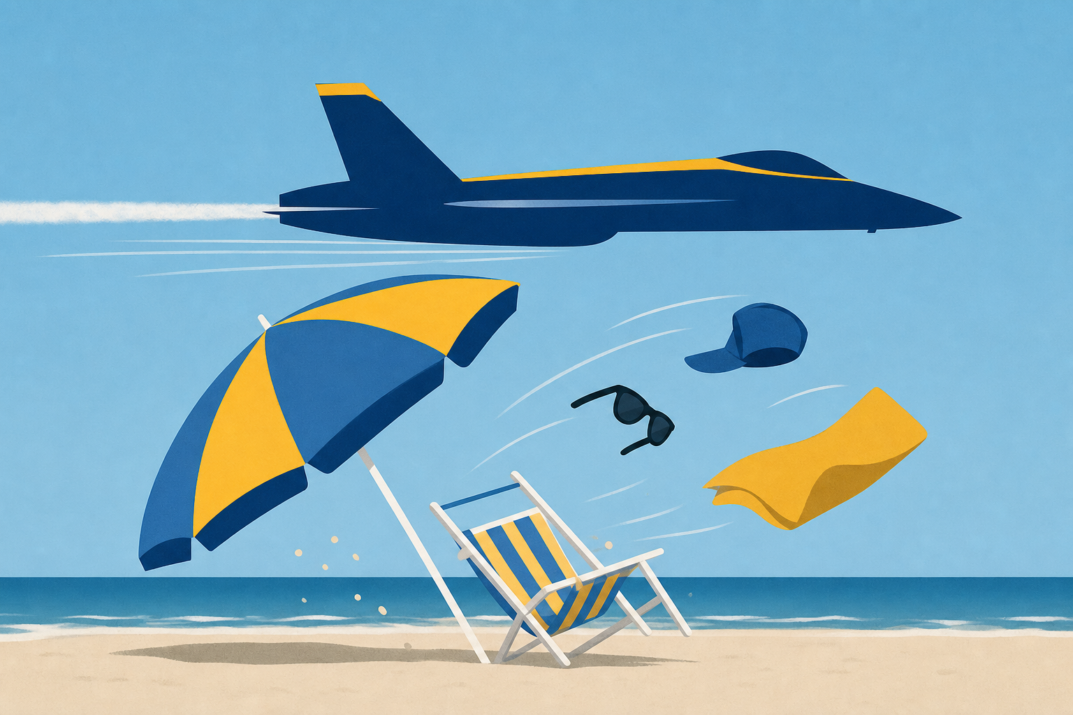 WATCH: Low Blue Angels flyover at Pensacola Beach sends items flying, shocks beachgoers