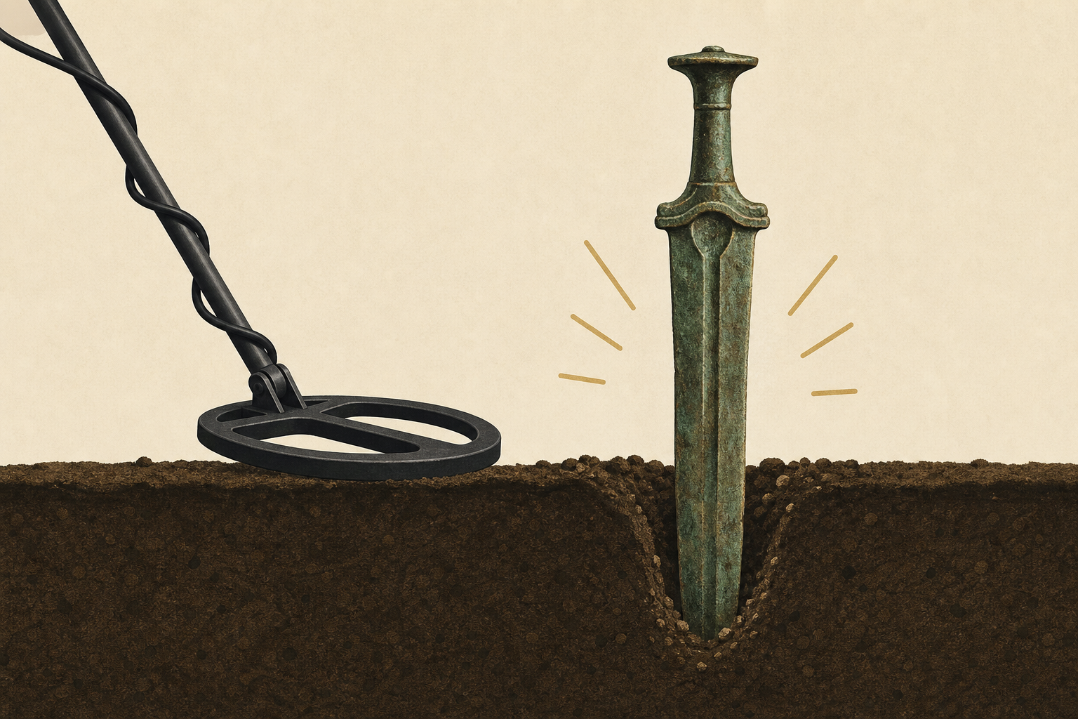 Metal detectorist finds 2,700-year-old bronze sword upright in Poland