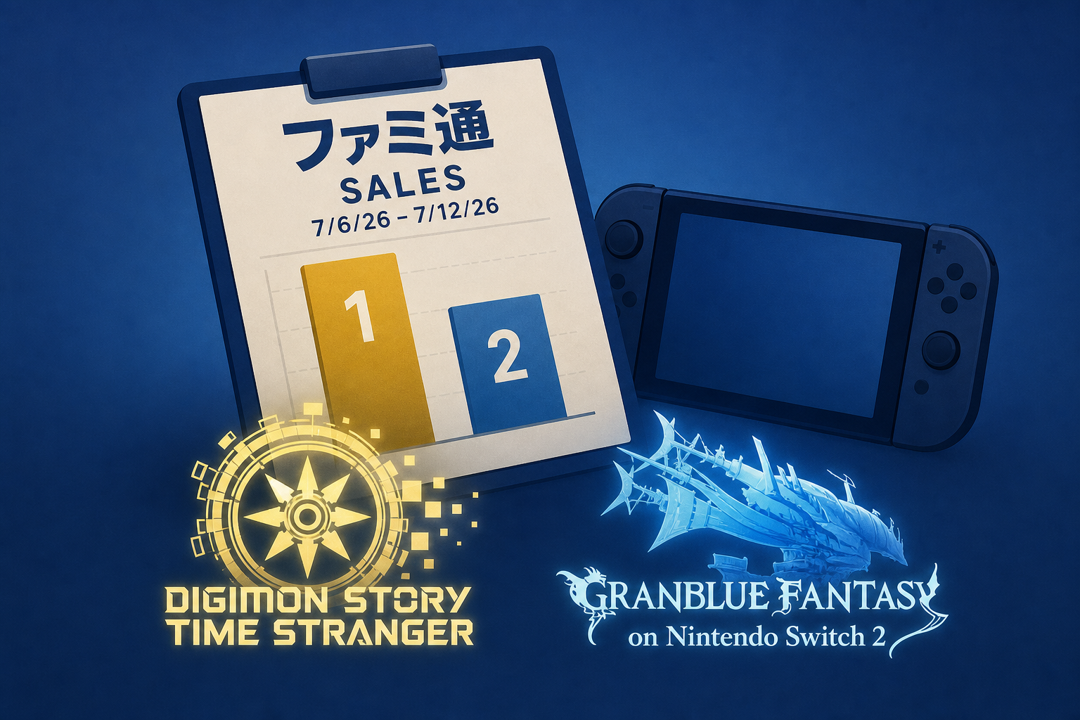 Famitsu sales (7/6/26 - 7/12/26) - first week sales revealed for Digimon Story: Time Stranger, Granblue Fantasy on Nintendo Switch 2