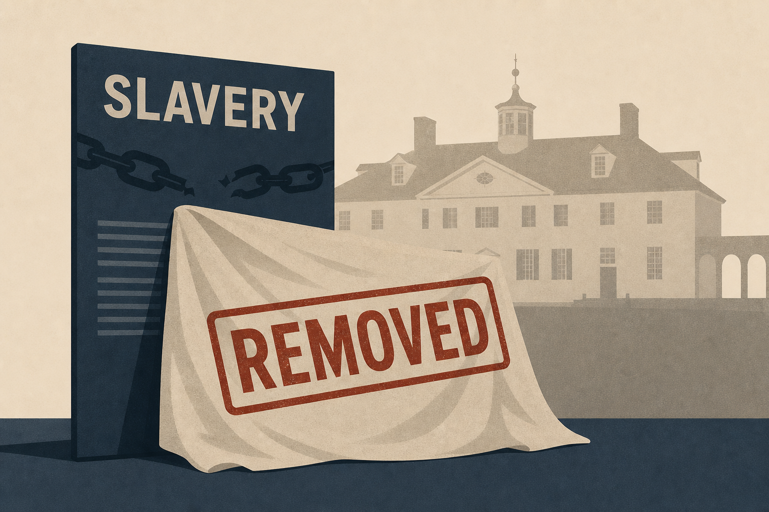 ‘A first step to fascism’: critics denounce Trump administration replacing slavery exhibit at George Washington’s ​home