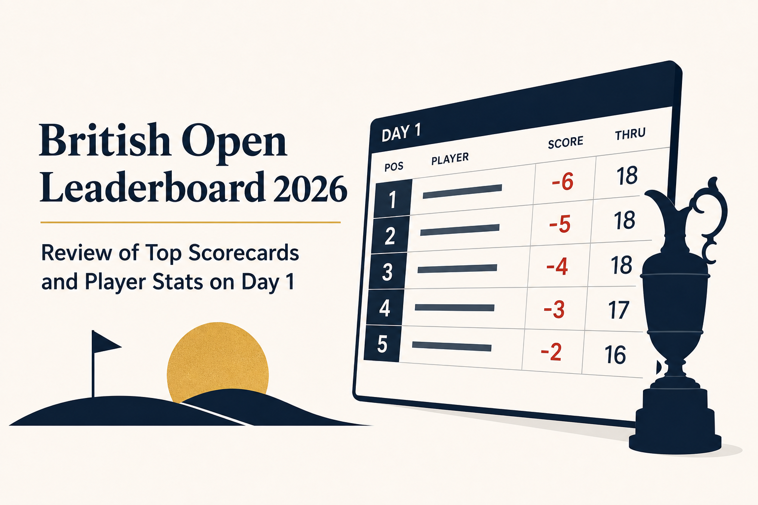 British Open Leaderboard 2026 Review of Top Scorecards and Player Stats on Day 1