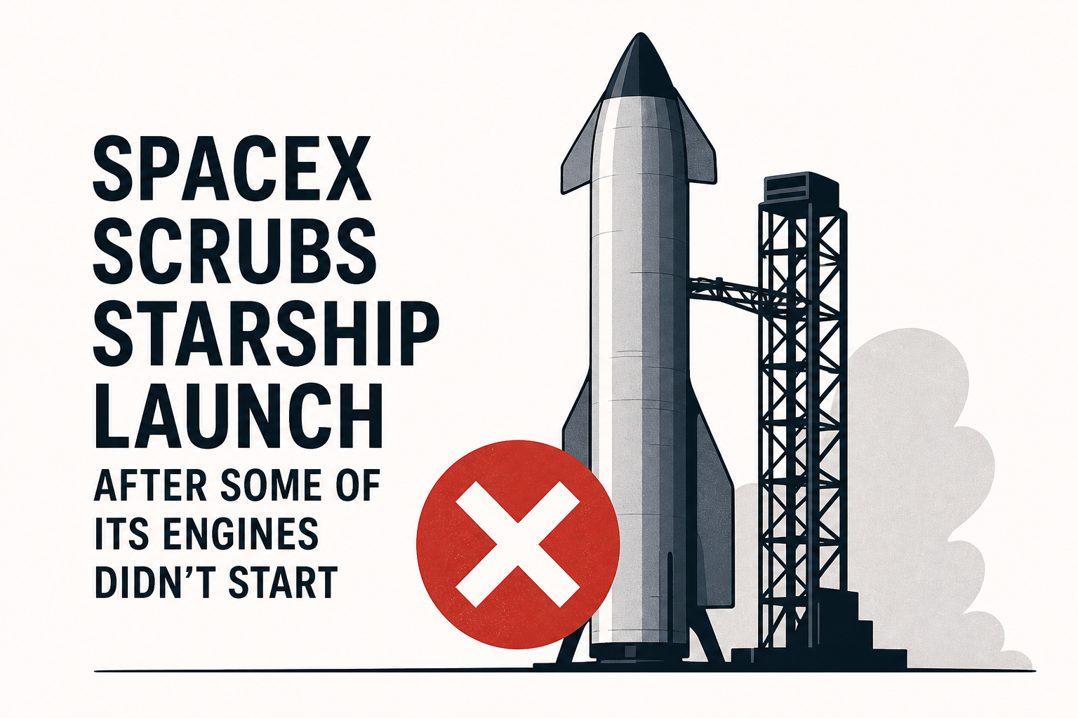 SpaceX scrubs Starship launch after some of its engines didn't start