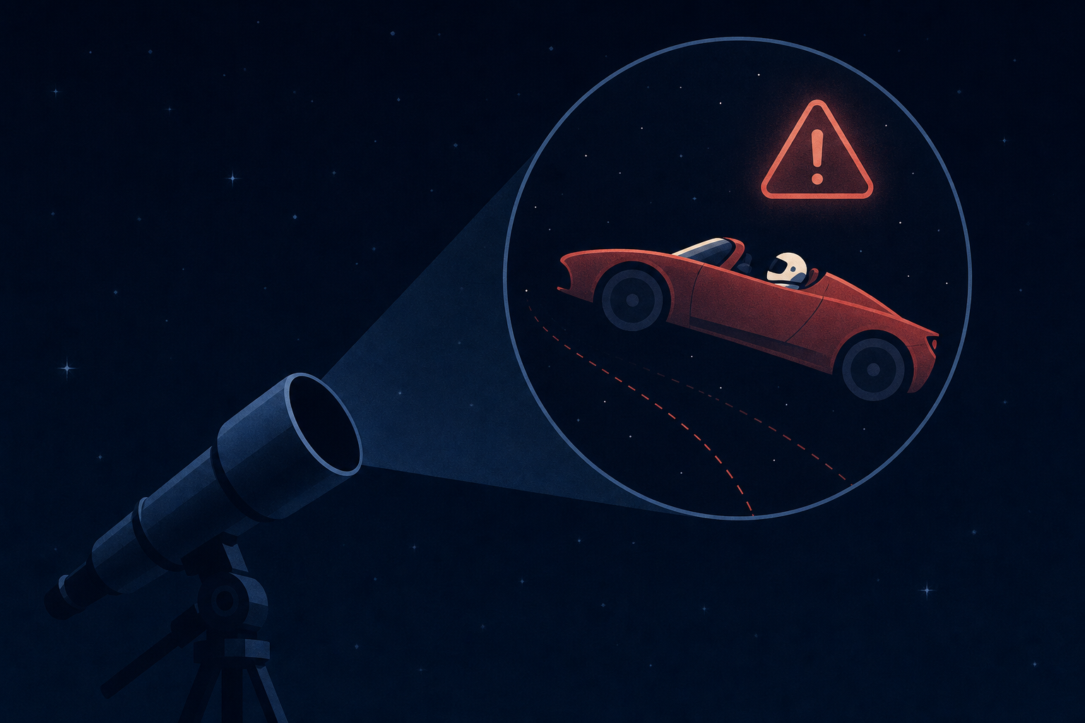Amateur astronomer spotted the Tesla Roadster Elon Musk launched in space and what he saw caused a bit of panic