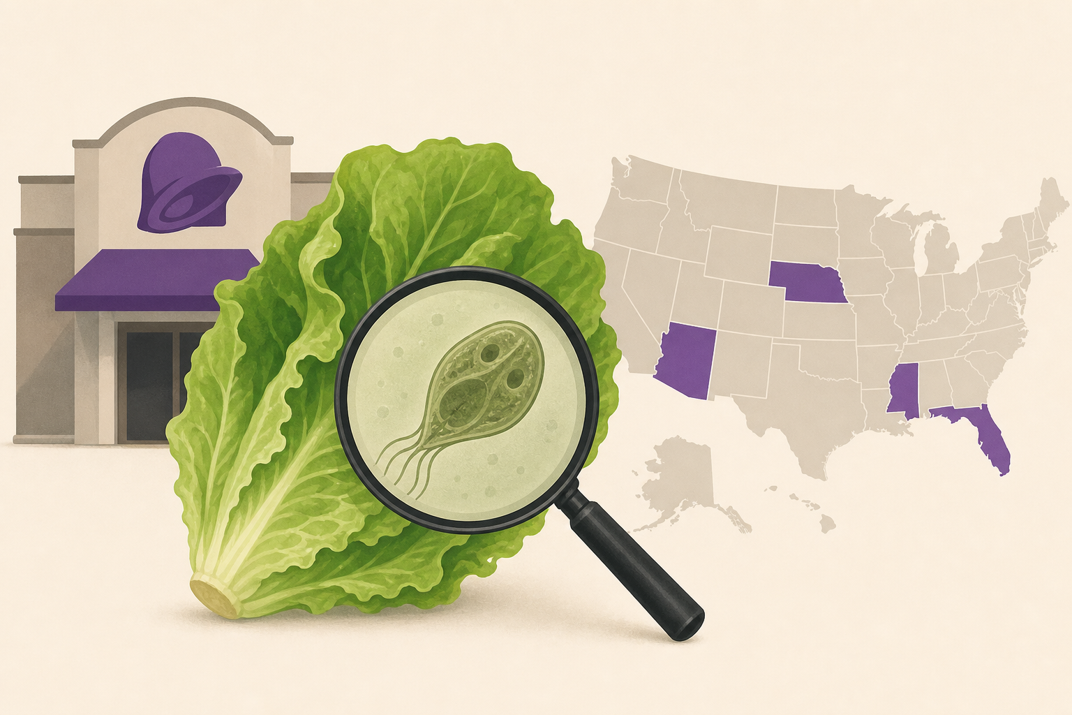 Lettuce at Taco Bell in 5 states confirmed as a source of diarrhea-causing parasite