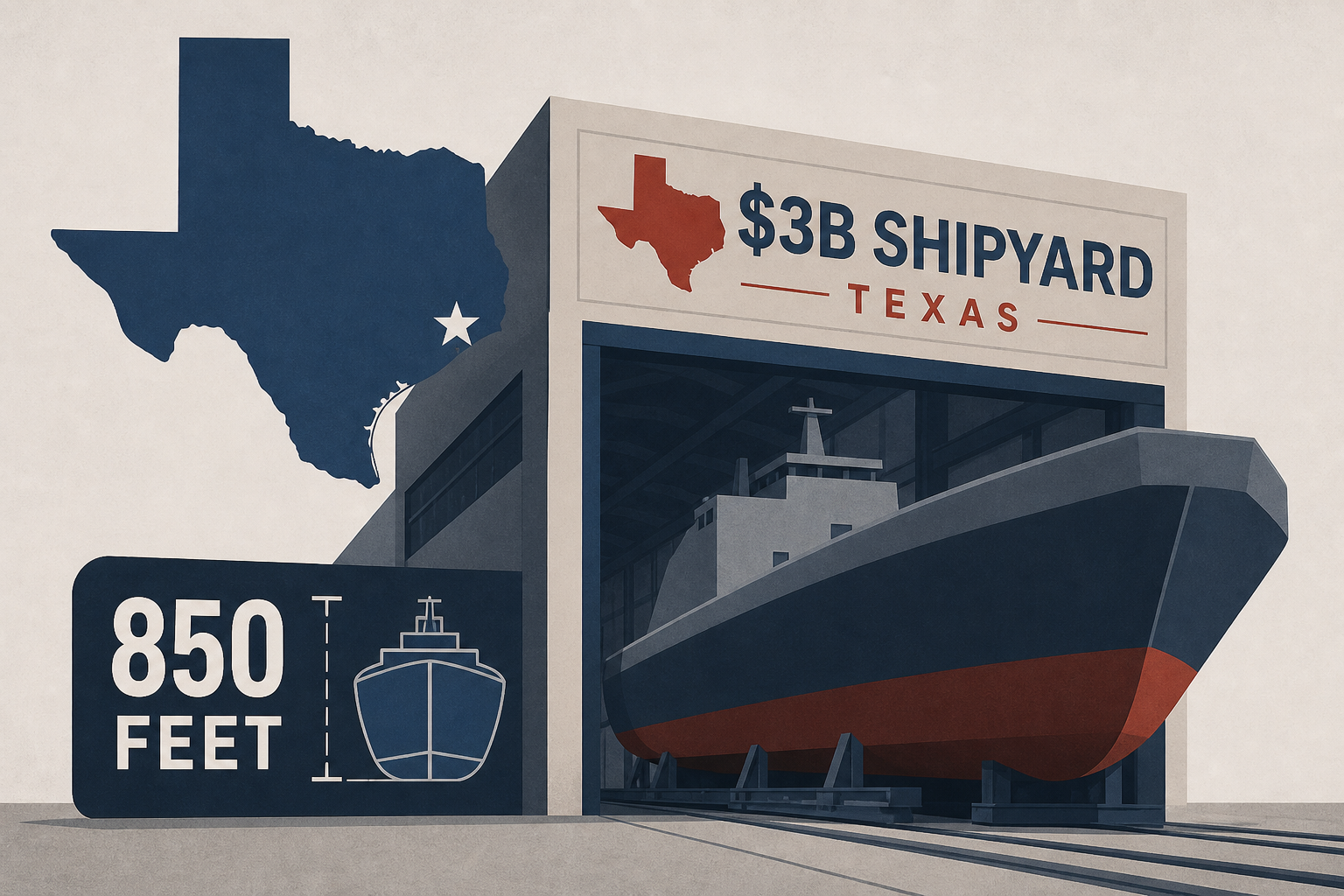 Drone Ship Maker Saronic Announces New $3B Shipyard In Texas Capable of Building 850-Foot Vessels