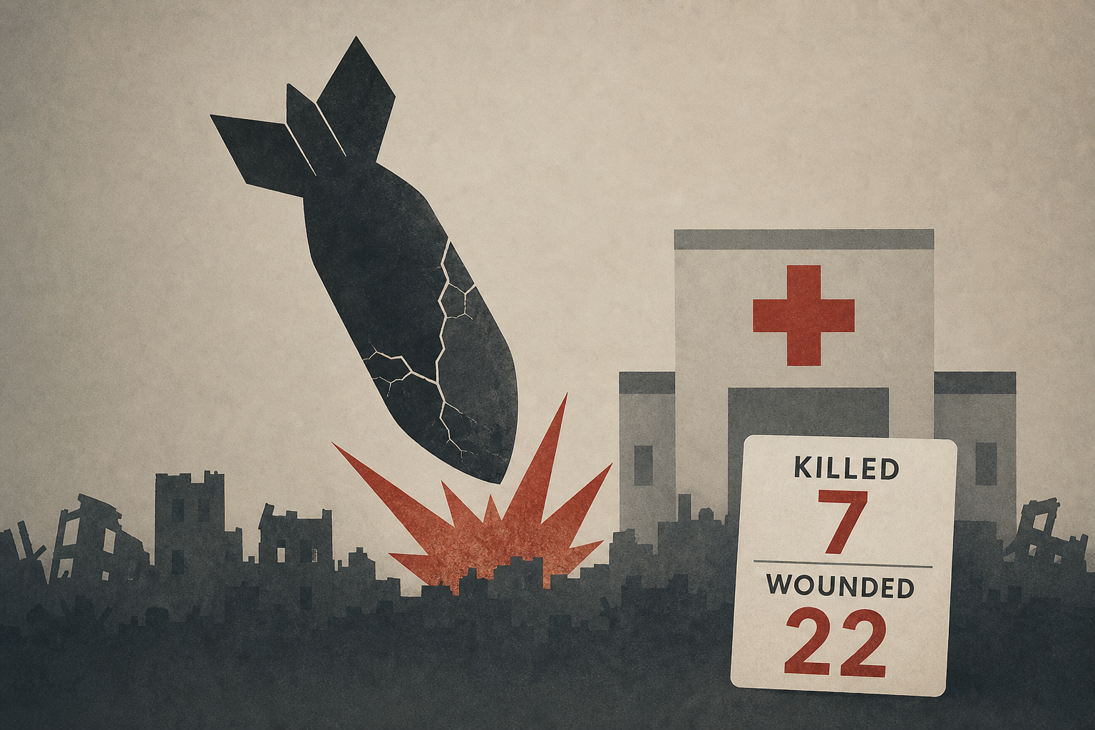 Israeli strike on Gaza kills 7 and wounds 22, local hospital says