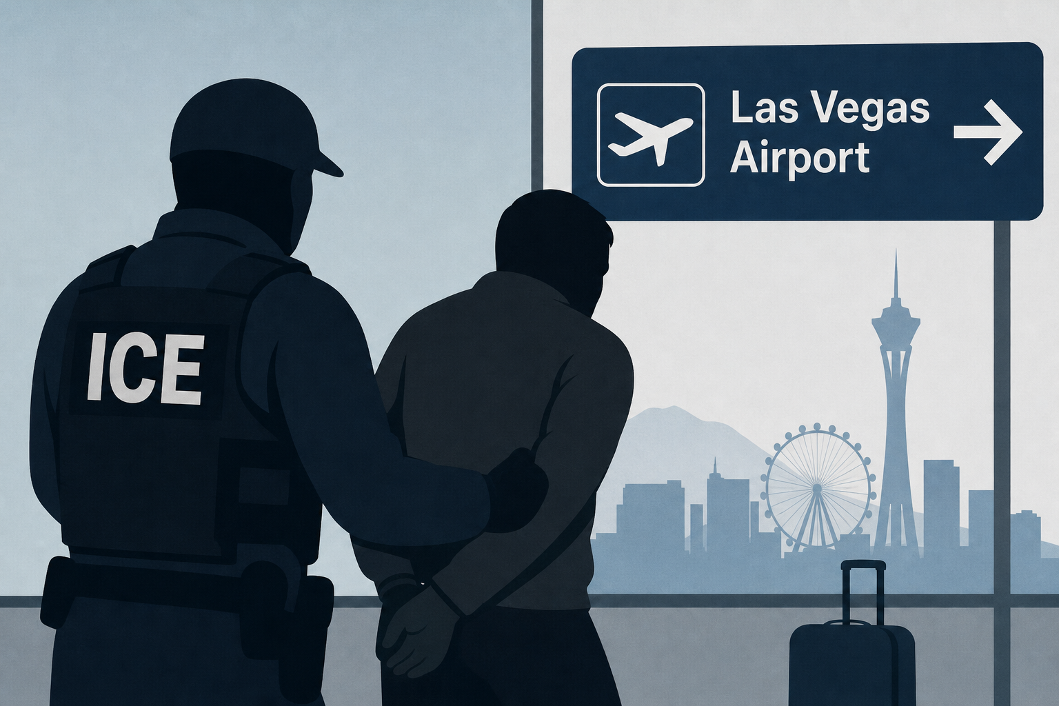 Video shows ICE agents attempting to arrest a man at Las Vegas airport