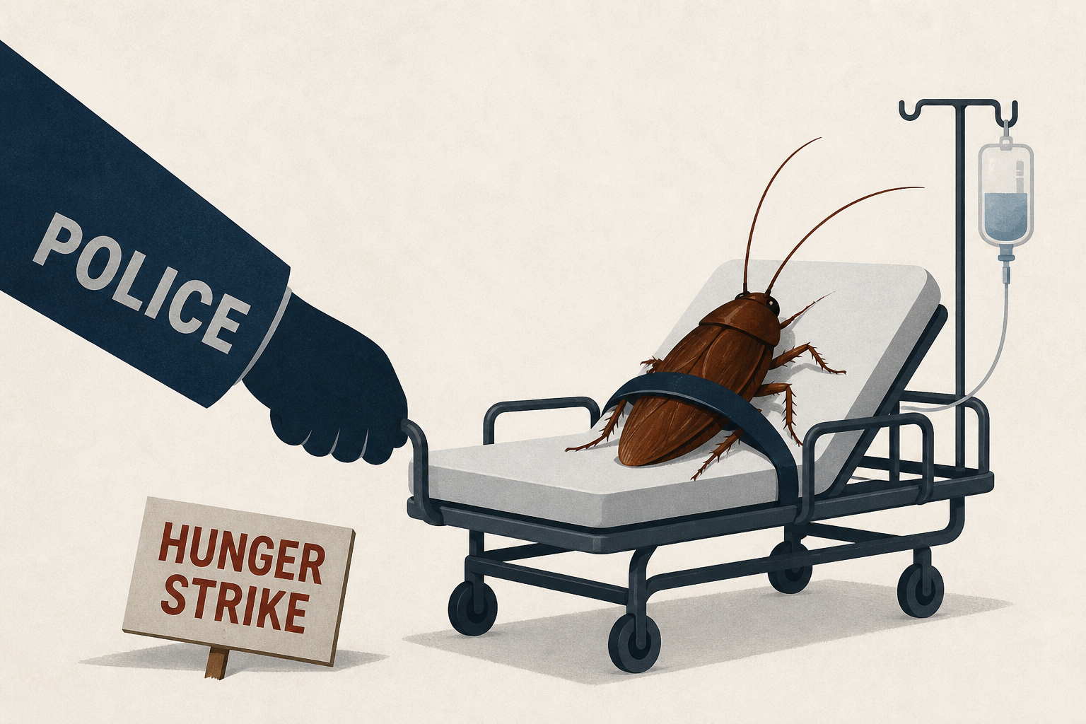 Indian police forcibly hospitalize Cockroach Party activist on hunger strike