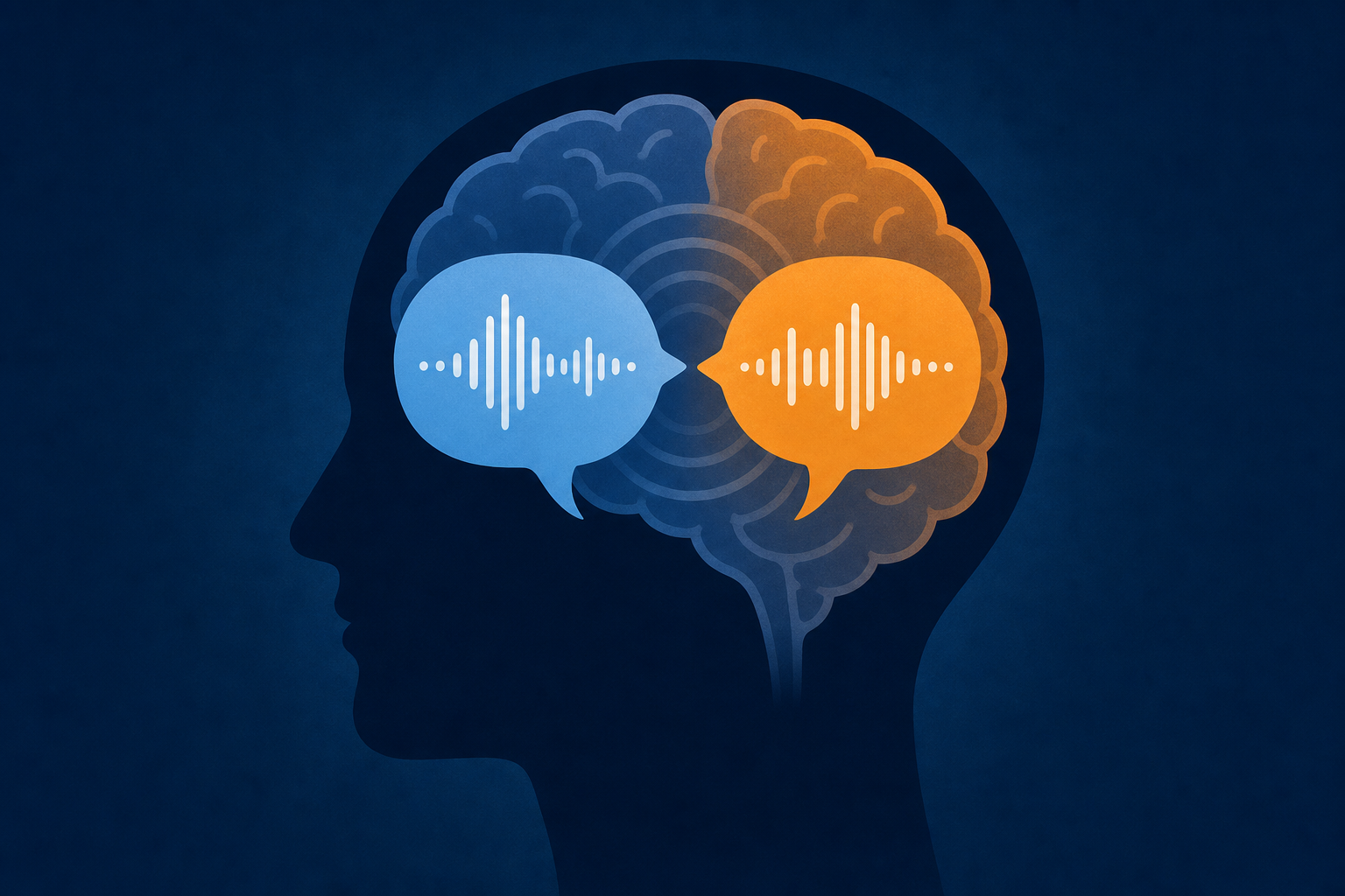 your brain hears two voices