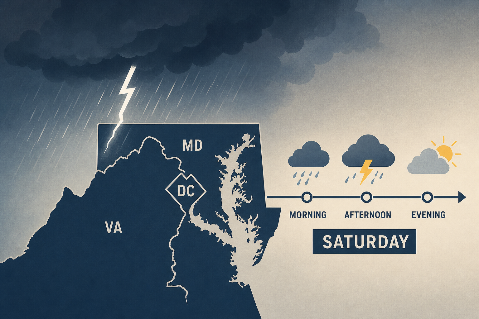 DC, VA, MD weather: Severe storms timeline, impacts Saturday