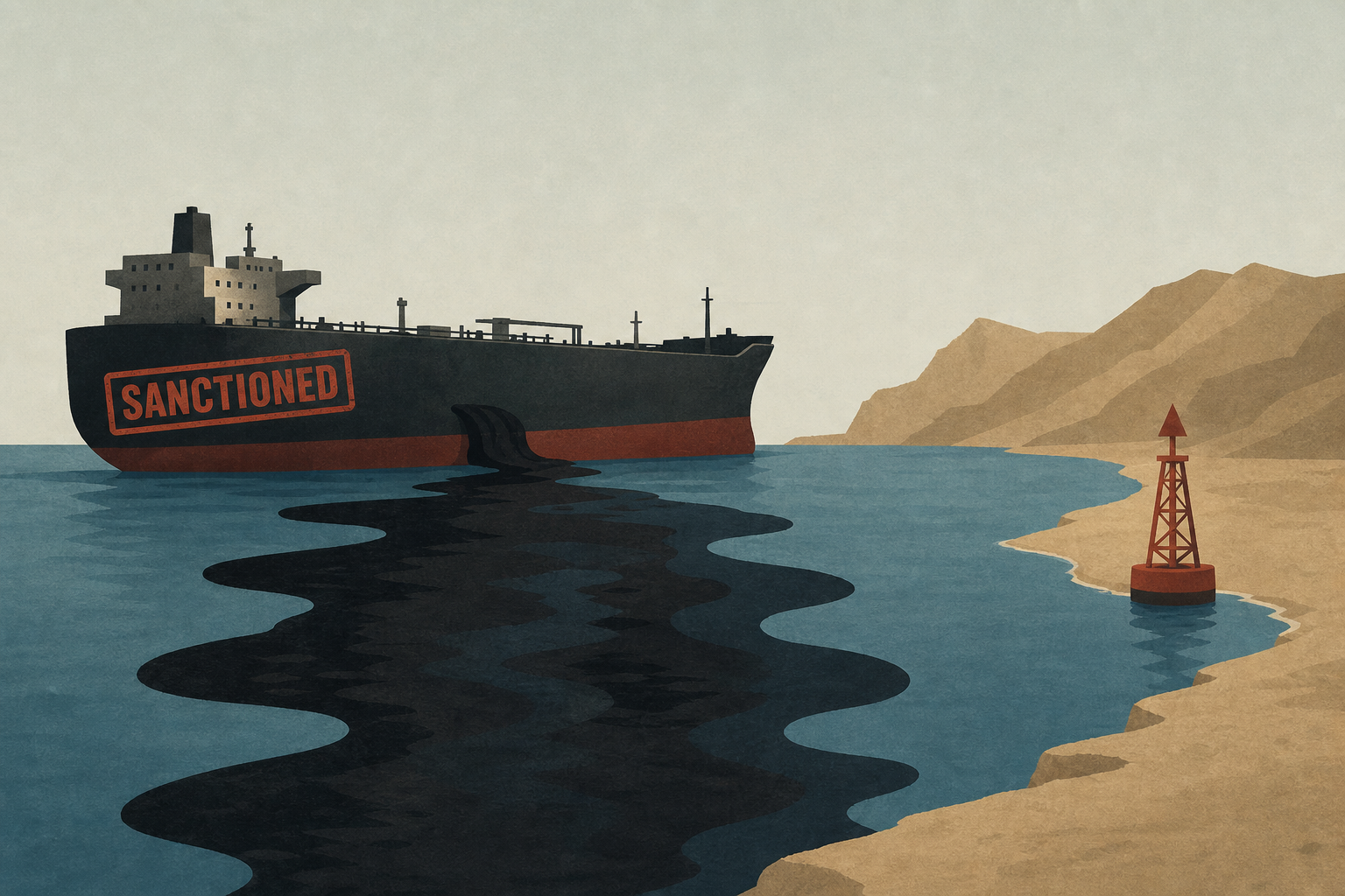 Sanctioned Russian Shadow Fleet Tanker Spills Oil Near Oman Coast