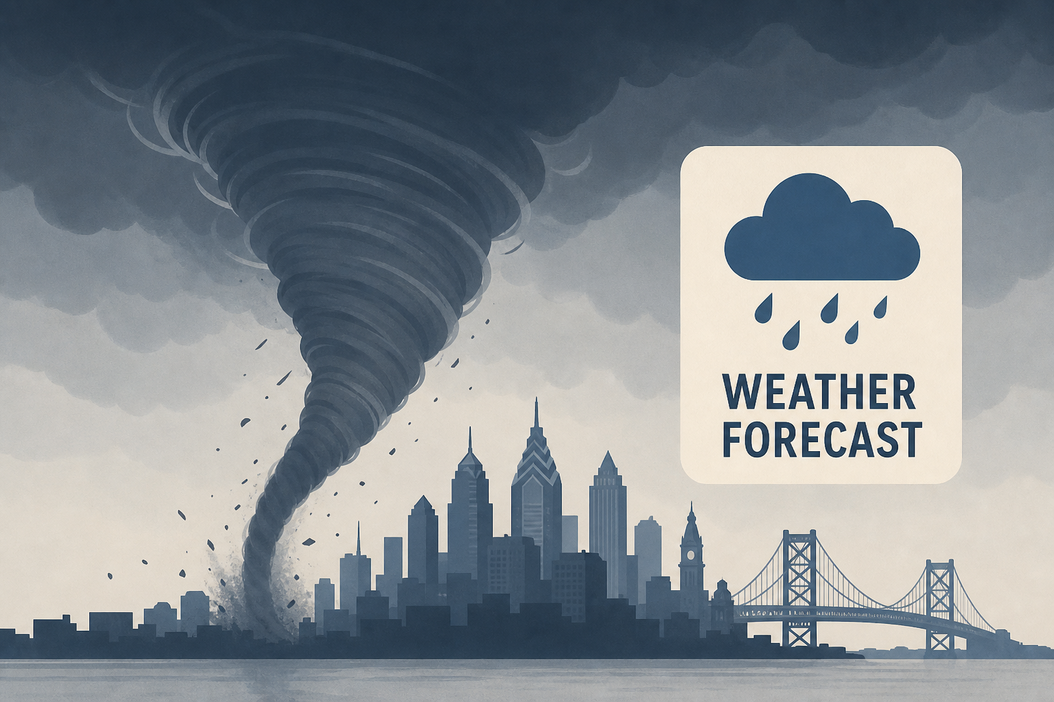 Rare risk of dangerous EF-2 tornadoes over Philadelphia Saturday evening. Here's the weather forecast.