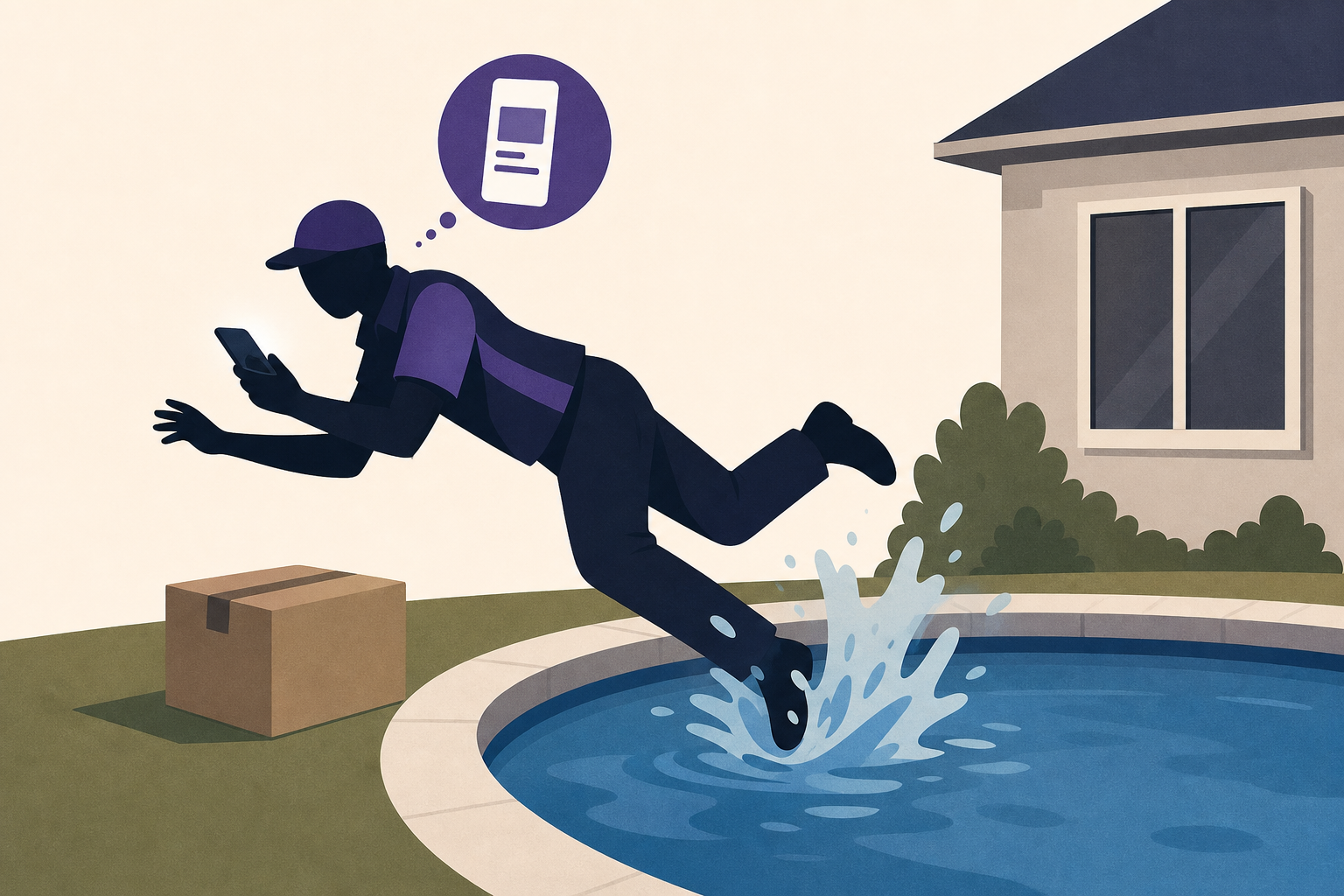 FedEx Delivery Driver Falling Into a Front Yard Pool Outside a Georgia Home Shows What Seconds of Screen Distraction Can Do