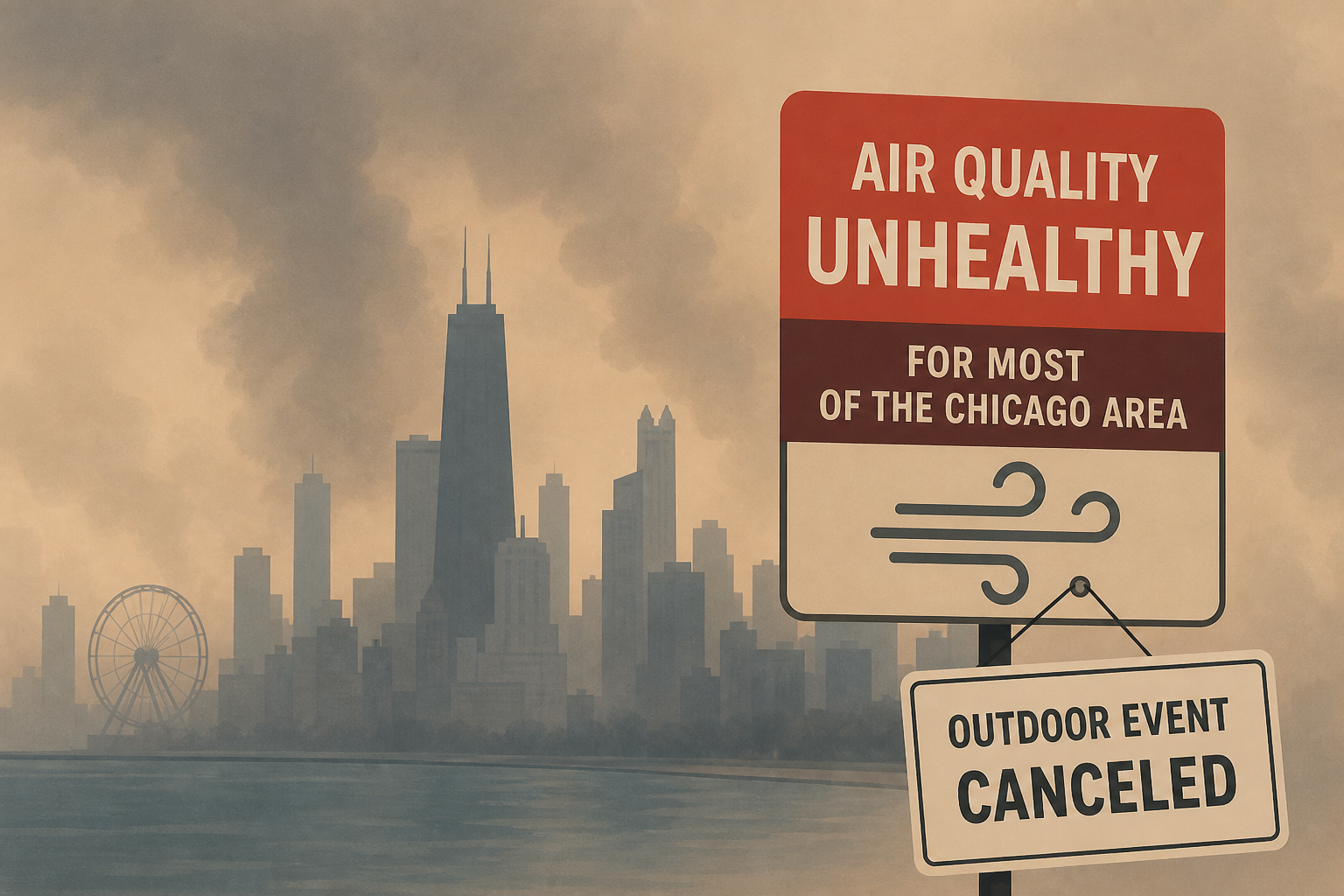Air quality 'unhealthy' for most of Chicago area as smoke returns, canceling outdoor events