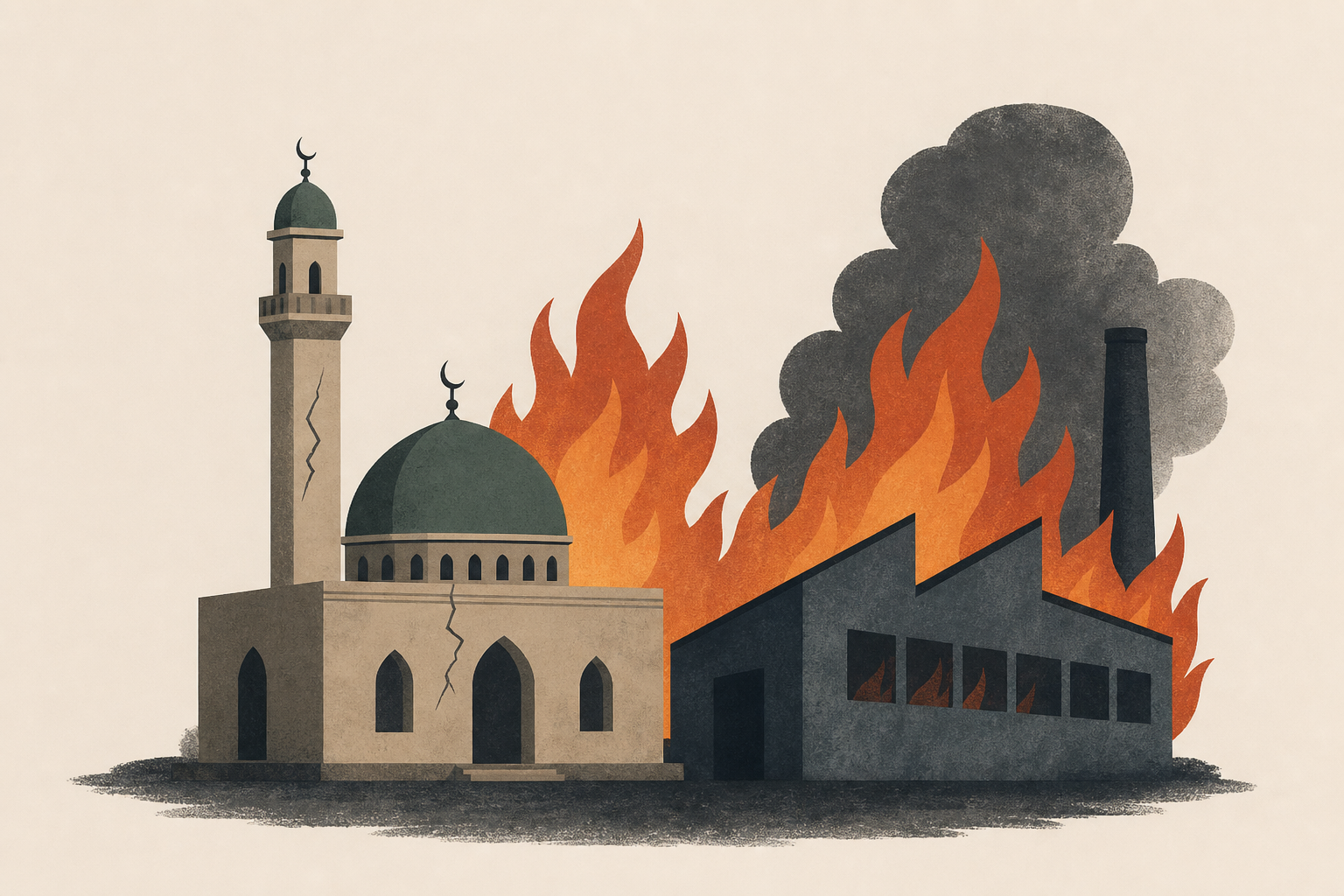 Palestinians say Israeli settlers torch mosque, factory