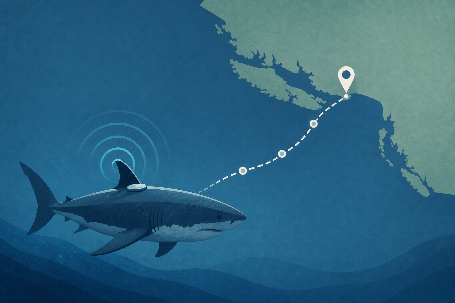 Great white shark Ripple tracked off Canada coast after traveling 350 miles in a week